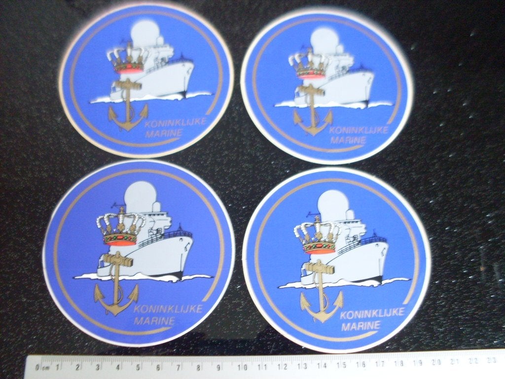 4x sticker koninklijke marine logo embleem fregat, Verzenden, Zo goed als nieuw, Bedrijf of Vereniging