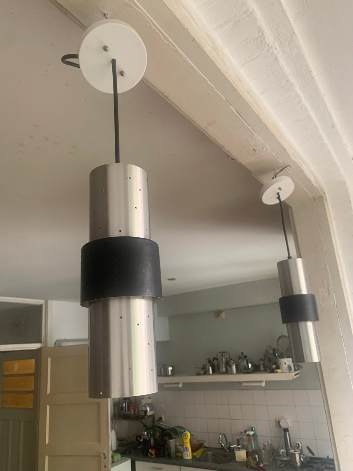 Twee Originele Raak B-1198 Hanglampen- Jaren '60/'70 Design, Ophalen of Verzenden