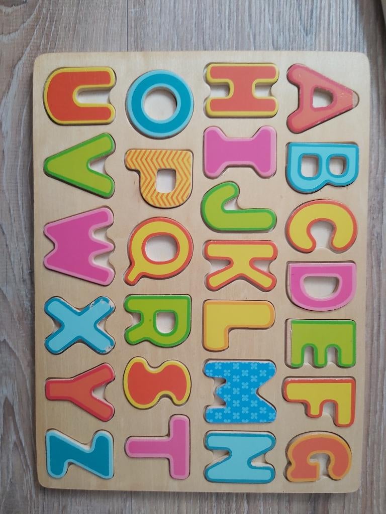 Speelgoed Puzzels letters en cijfers, Kinderen en Baby's, Speelgoed | Kinderpuzzels, Ophalen, 10 tot 50 stukjes, Gebruikt, Van hout