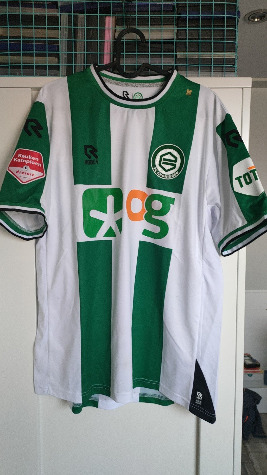 Fc Groningen matchworn Lien, Maat XL, Ophalen of Verzenden, Gebruikt, Shirt