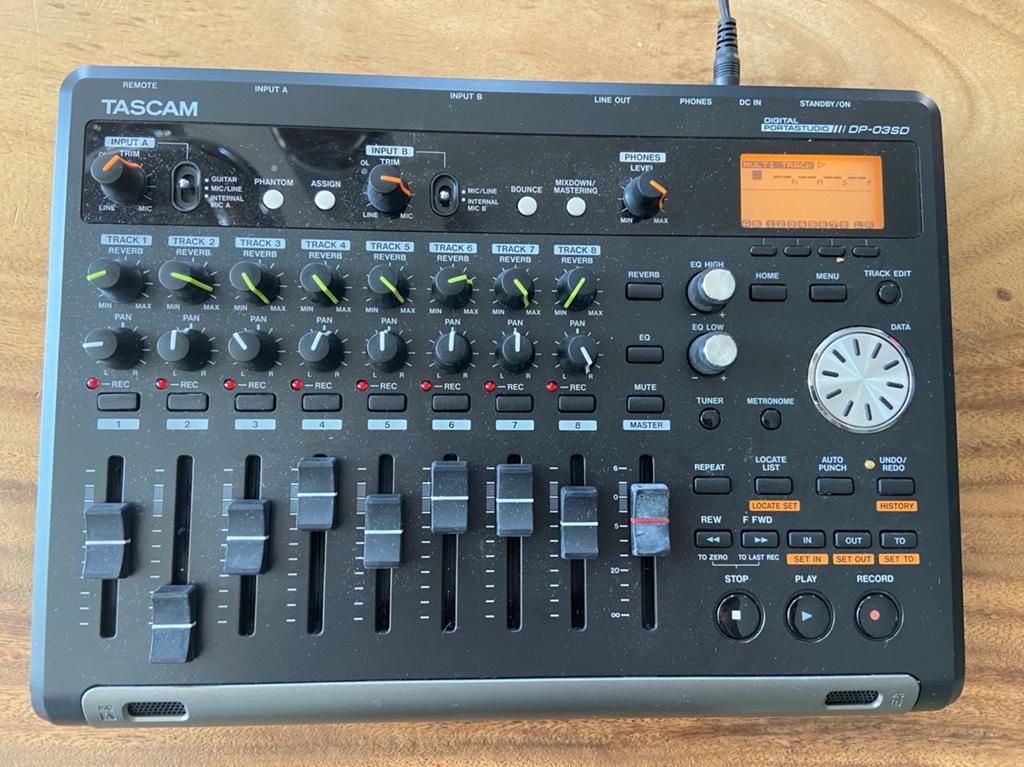 TASCAM DP-03SD Digitale Portastudio Recorder, Ophalen of Verzenden, Zo goed als nieuw, 5 tot 10 kanalen, Microfooningang