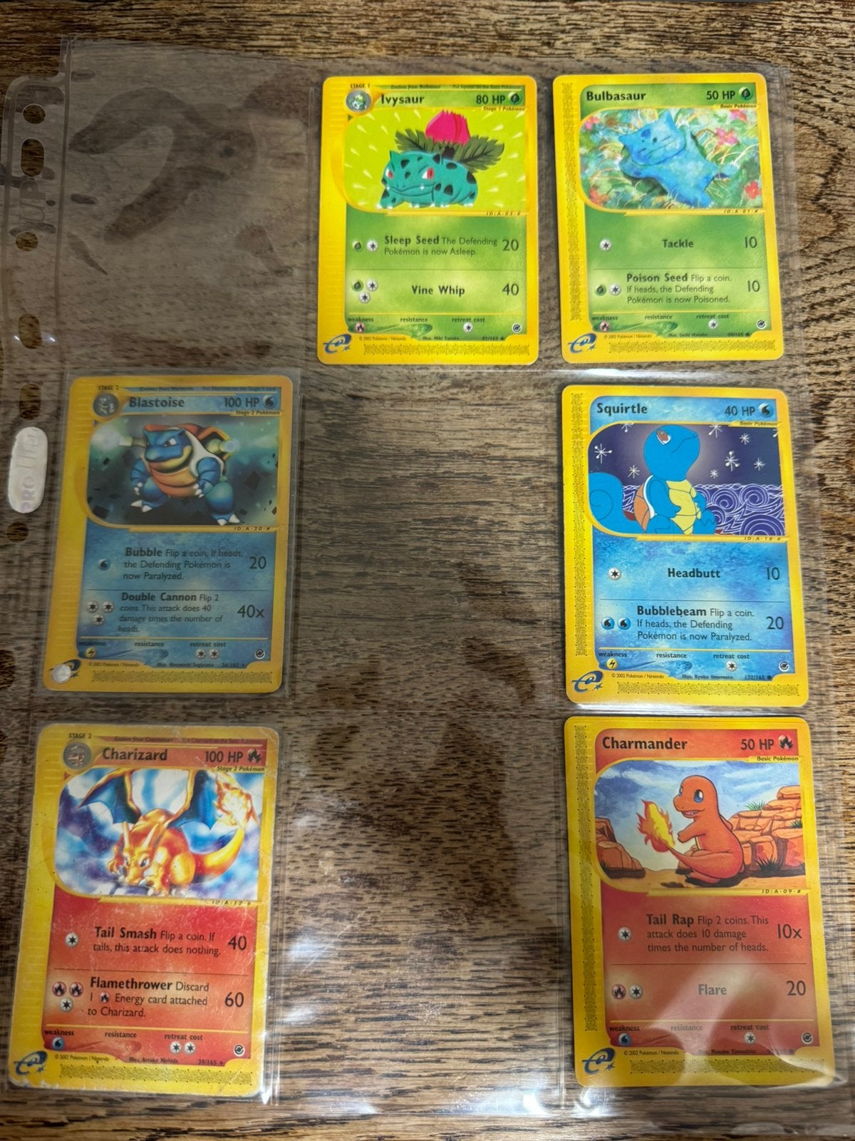 Pokemon oude set charizars blastoise, Ophalen of Verzenden, Zo goed als nieuw, Meerdere kaarten