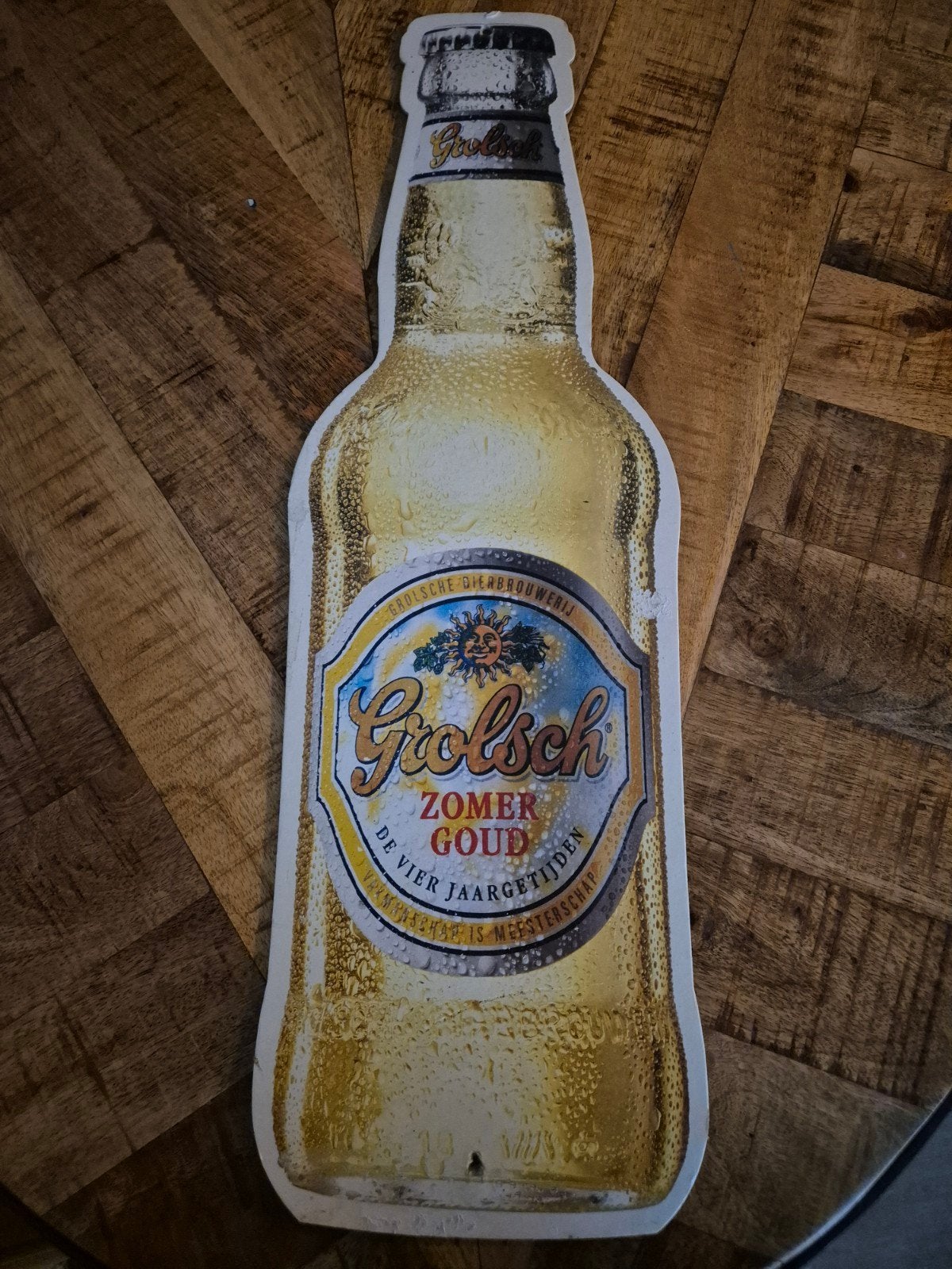 Grolsch Zomer Goud Kartonnen Reclamebord, Ophalen of Verzenden, Gebruikt, Reclamebord