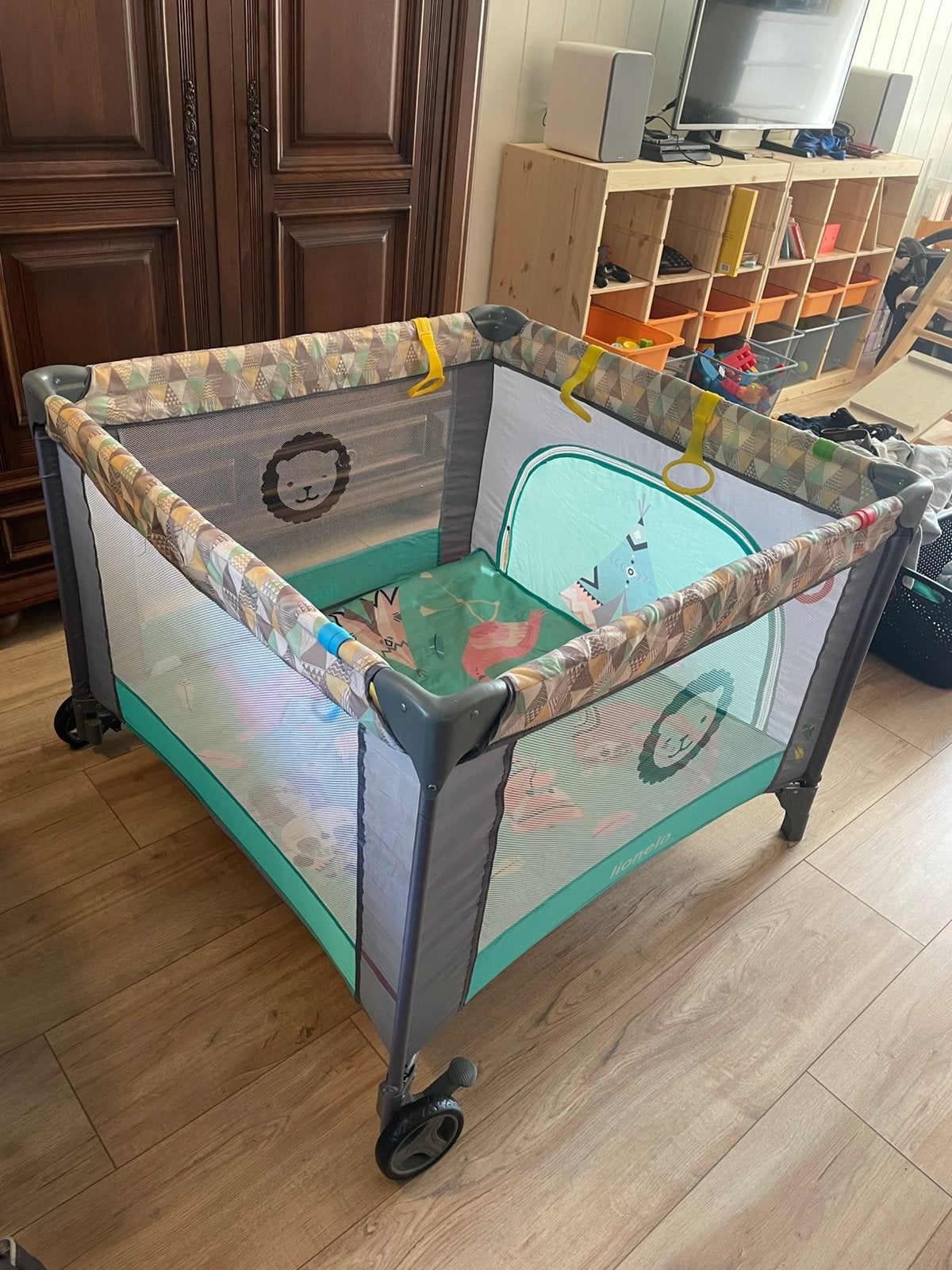 Inklapbare box, Kinderen en Baby's, Boxen, Ophalen, Gebruikt, Vierkant, Wieltjes