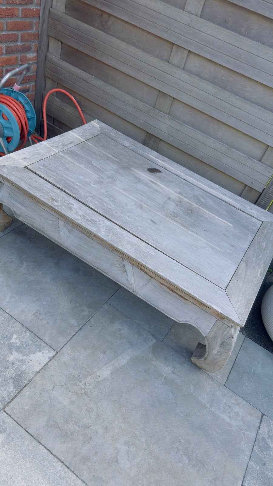 Robuuste teakhout salontafel -, Antiek en Kunst, Ophalen
