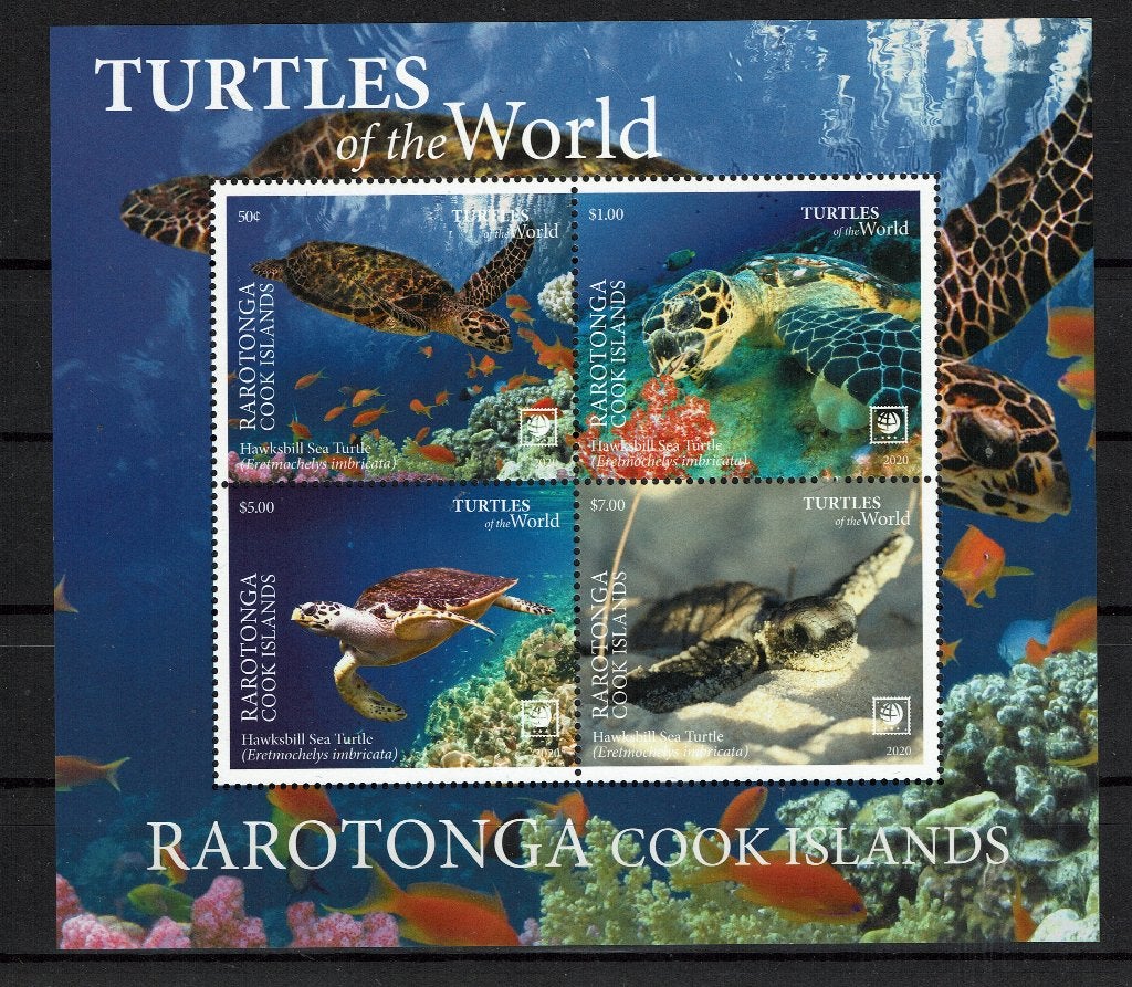 rarotonga 2019 pf blok schildpadden turtles reptielen, Ophalen of Verzenden, Postfris, Dier of Natuur