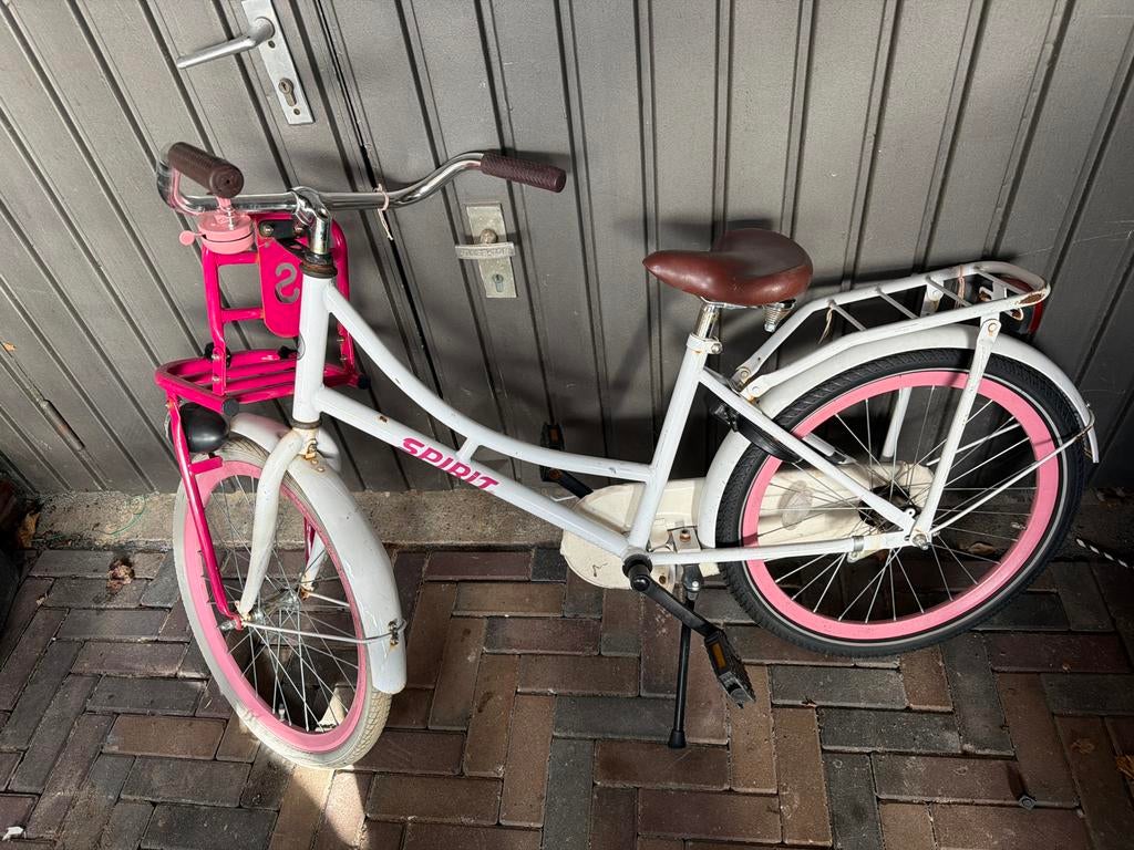 Spirit kinderfiets 20 inch - Wit/Roze, Fietsen en Brommers, Fietsen | Kinderfietsjes, Ophalen of Verzenden, Gebruikt, 16 tot 20 inch