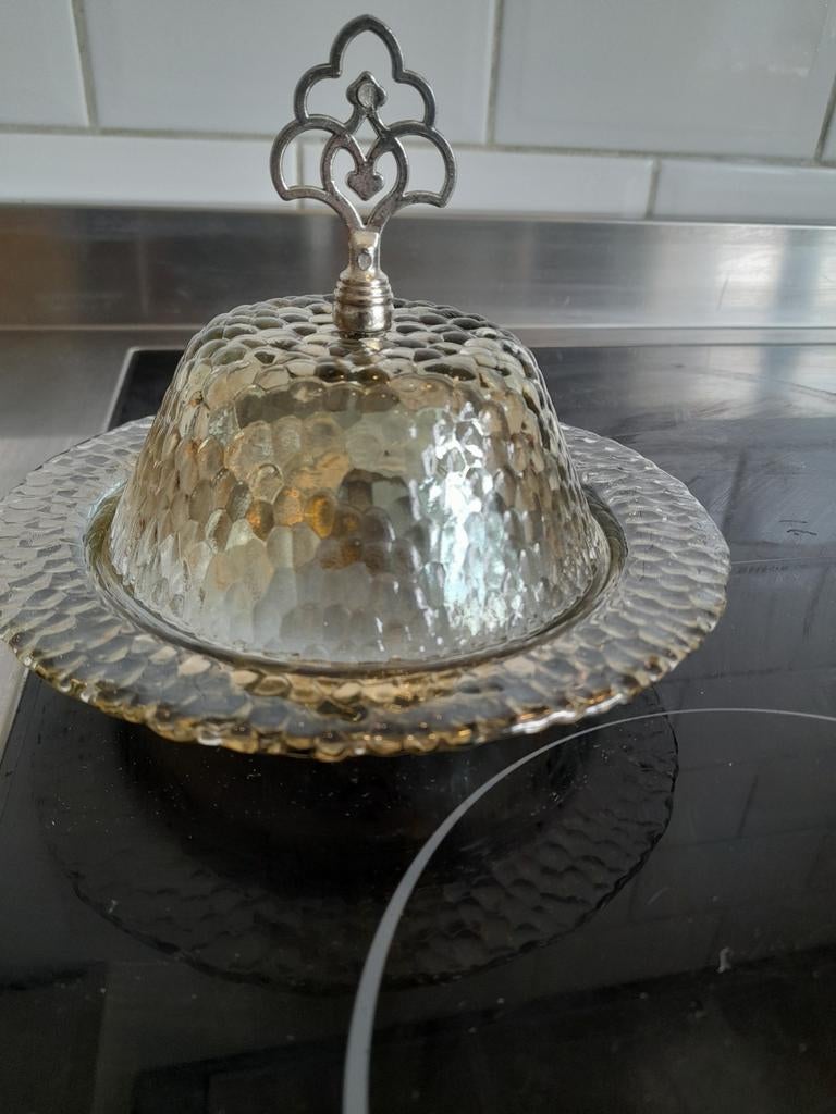 boter (serveer) schaal met deksel, doorsnede 17 cm, Ophalen of Verzenden