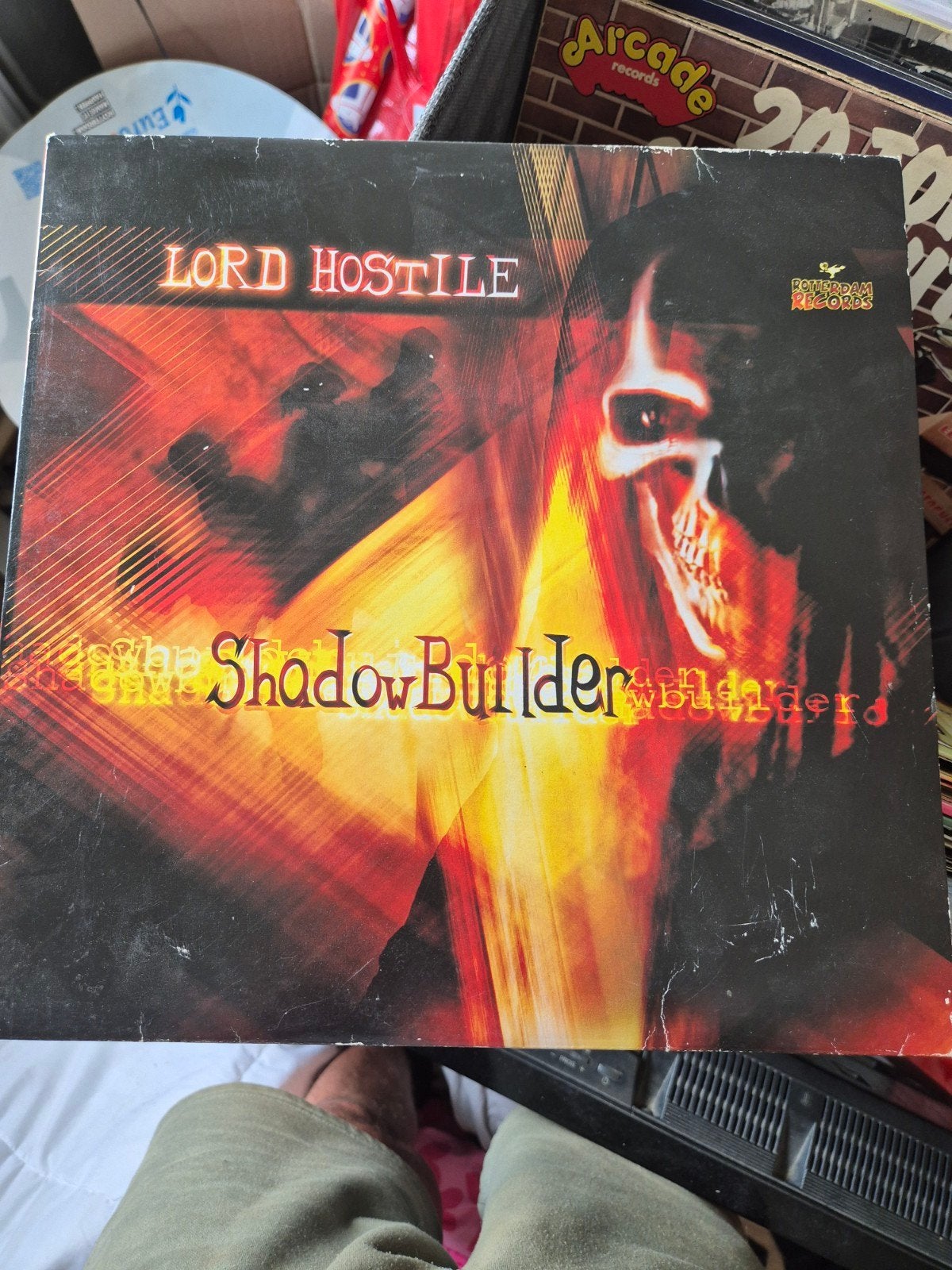 Lord Hostile - Shadowbuilder (Rotterdam Records), Cd's en Dvd's, Vinyl | Dance en House, Gebruikt, Hardcore, LP, 12 inch, Ophalen of Verzenden