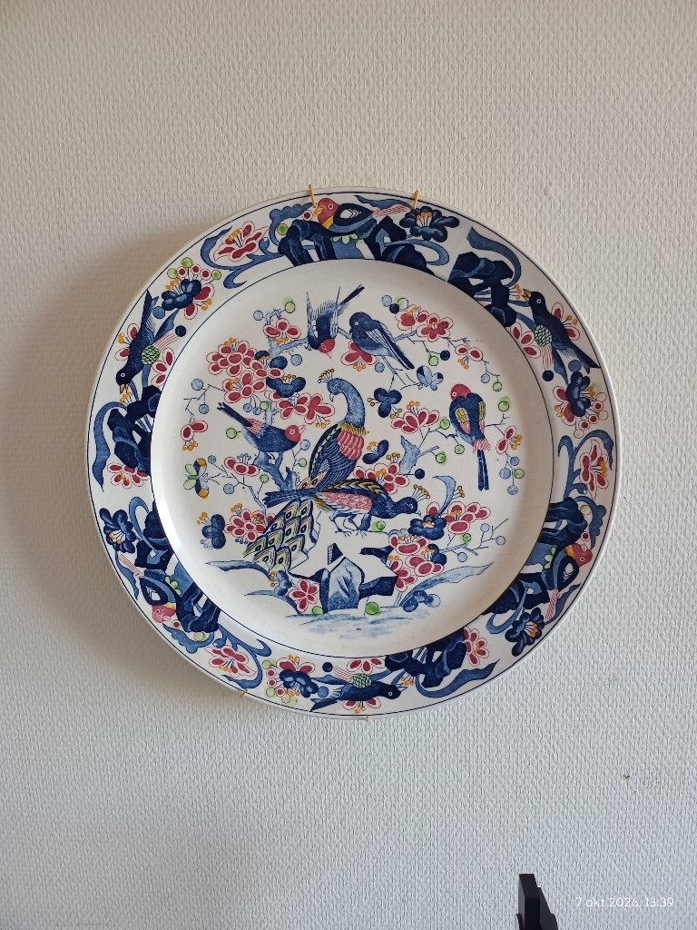 Mooi Wandbord 41cm doorsnee met wandophanging, Antiek en Kunst, Ophalen