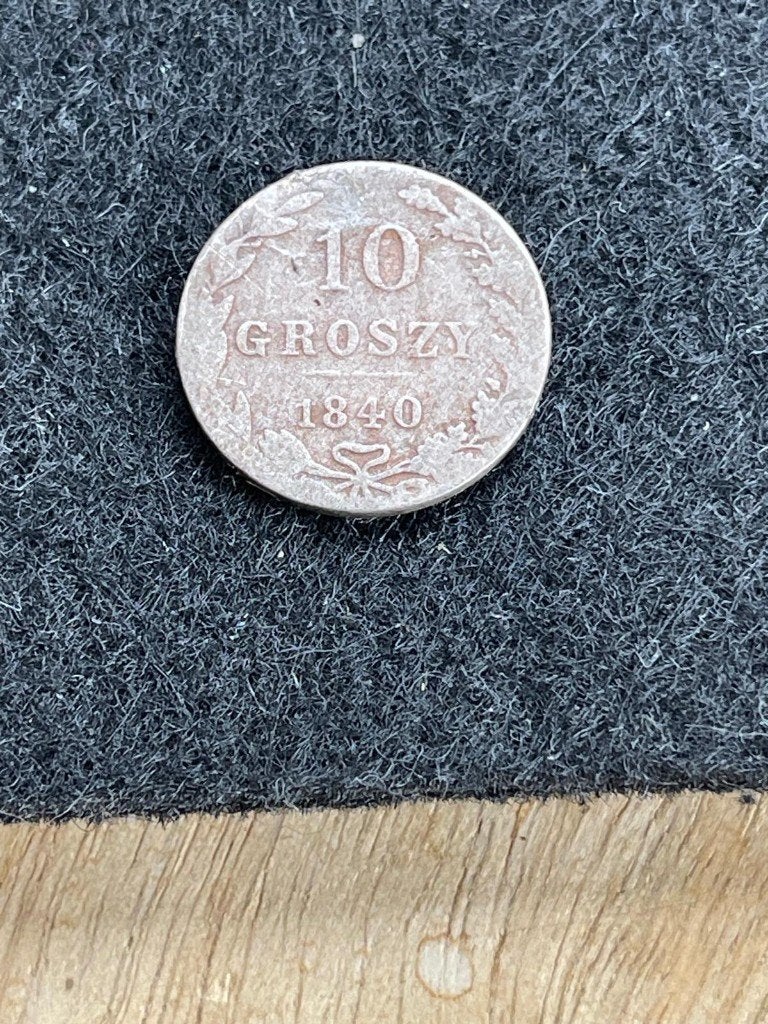 Bodemvondst  Zilveren 10 Groszy 1840, Ophalen of Verzenden, Polen, Losse munt, Zilver