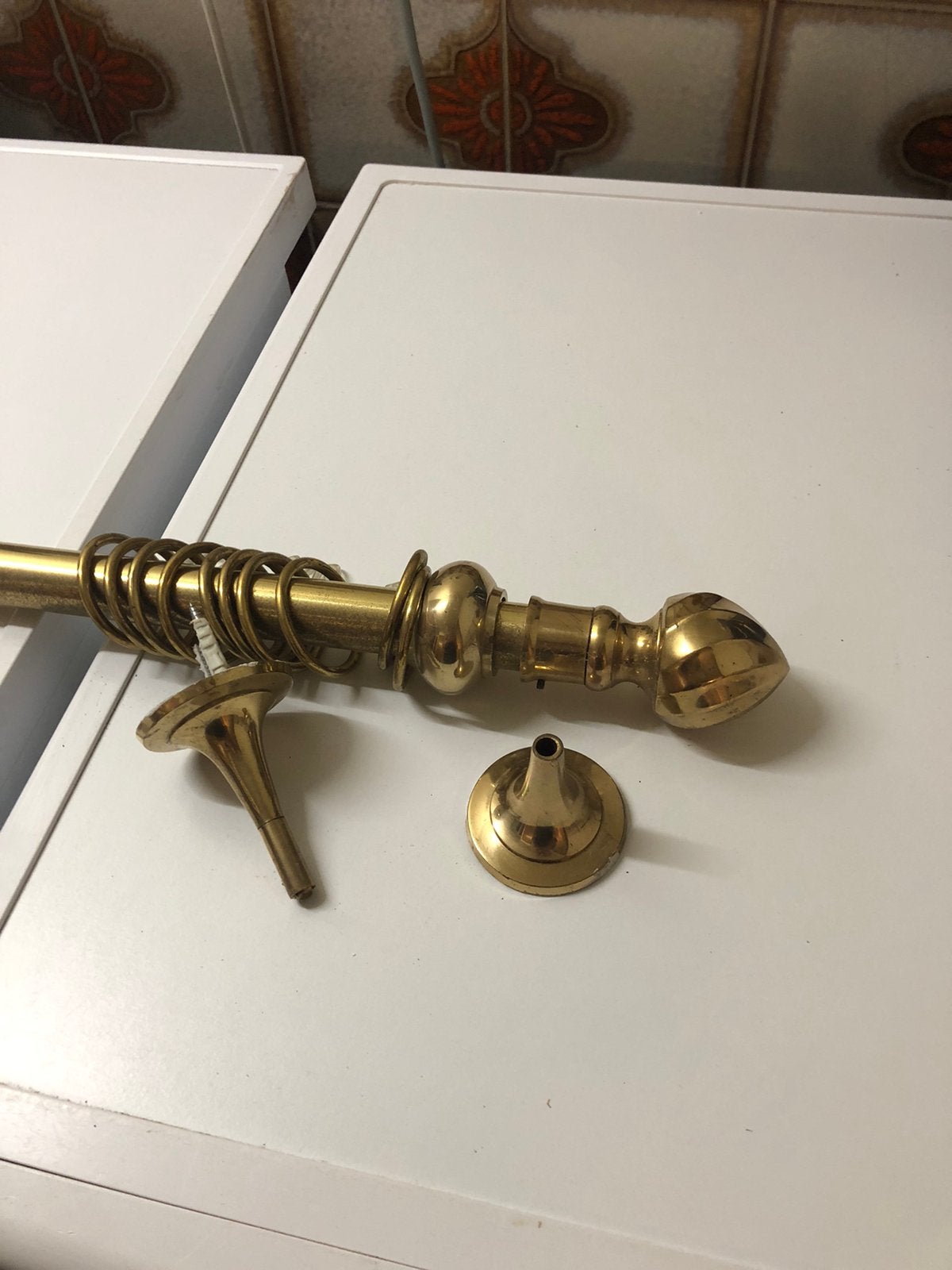 Koperen gordijn roede met toebehoren, Ophalen of Verzenden, Minder dan 100 cm