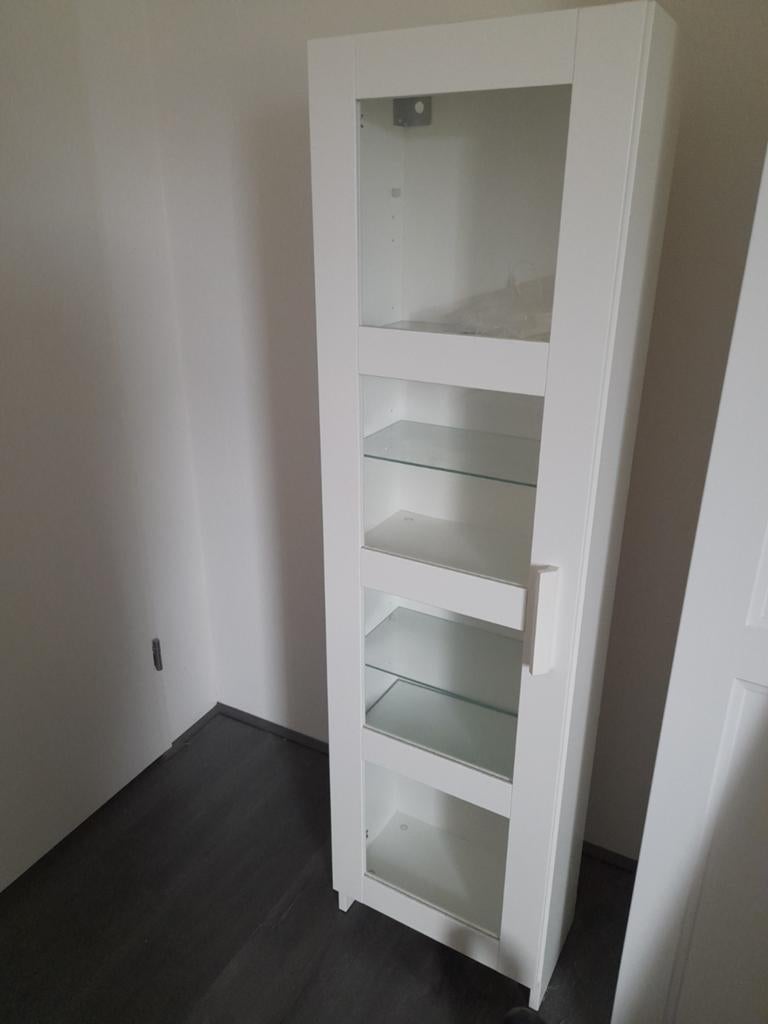 Ikea vitrinekast wit, Ophalen, Minder dan 50 cm, Met deur(en), Glas