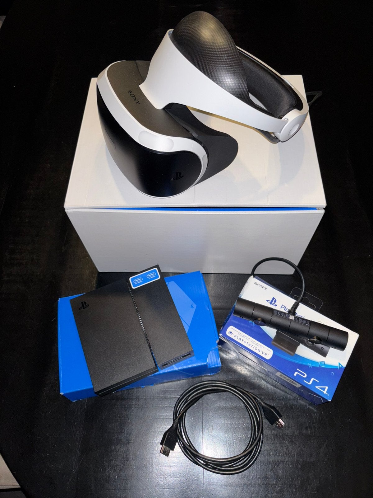 Goedwerkende PlayStation 4 Slim + PS VR bril + 6 games, Ophalen of Verzenden, Zo goed als nieuw, Met 1 controller, Slim