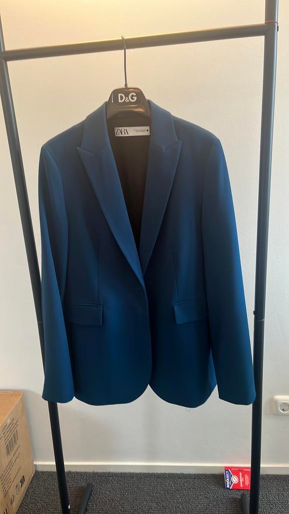 Dames colbert, petrol blue, zara, maat xs, Kleding | Dames, Ophalen of Verzenden, Nieuw, Maat 34 (XS) of kleiner, Blauw