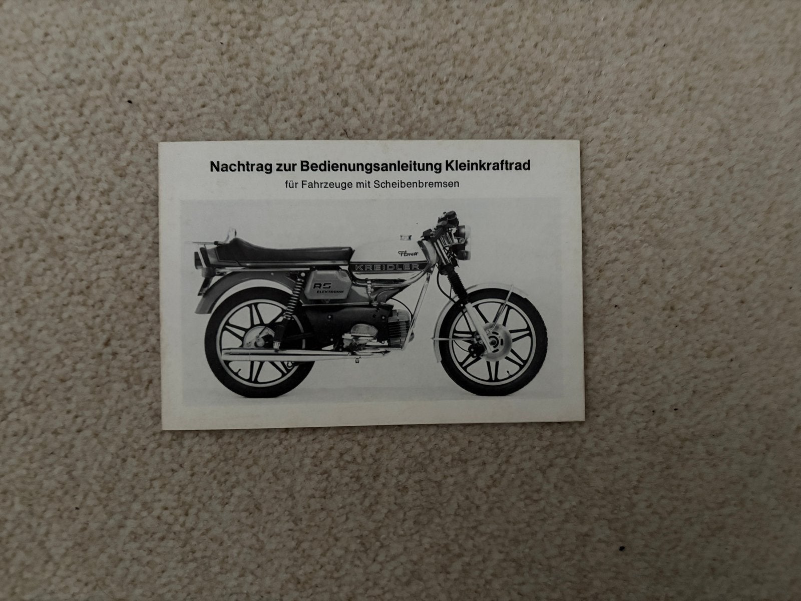 Kreidler RS handleiding, Ophalen of Verzenden, Zo goed als nieuw