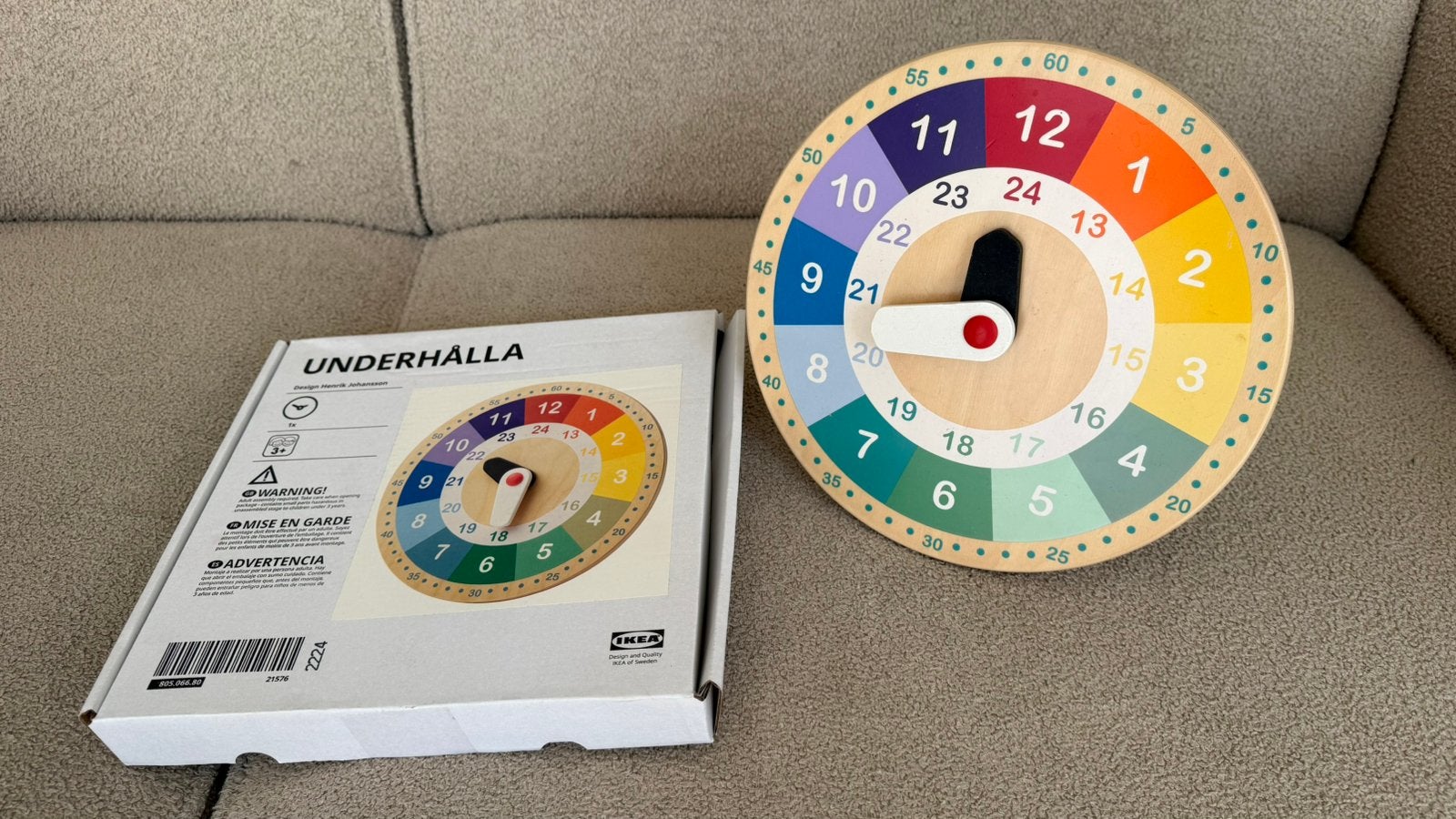 IKEA UNDERHÅLLA Leerklok - Educatief Speelgoed. Incl doos., Ophalen of Verzenden, Zo goed als nieuw