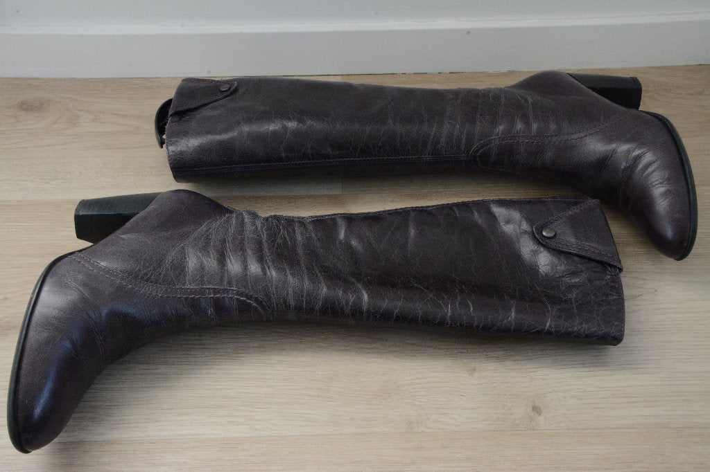 Leren laarzen | maat 37 | kleur aubergine/ paars, Kleding | Dames, Schoenen, Hoge laarzen, Overige kleuren, Ophalen of Verzenden