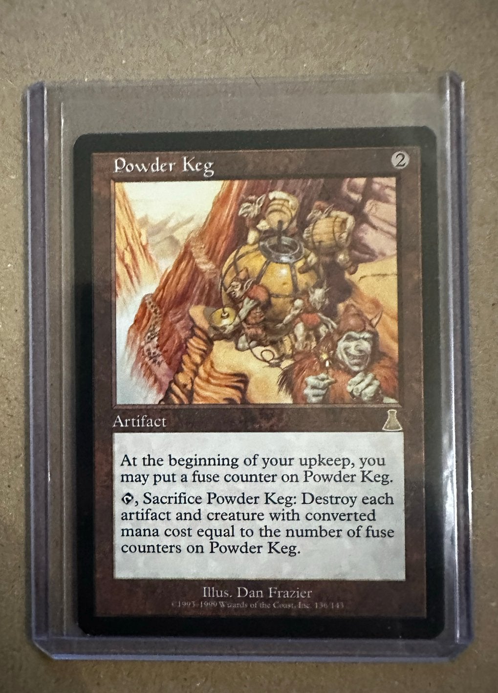 Magic the Gathering: Powder Keg - Urza's Saga, Ophalen of Verzenden, Zo goed als nieuw, Losse kaart