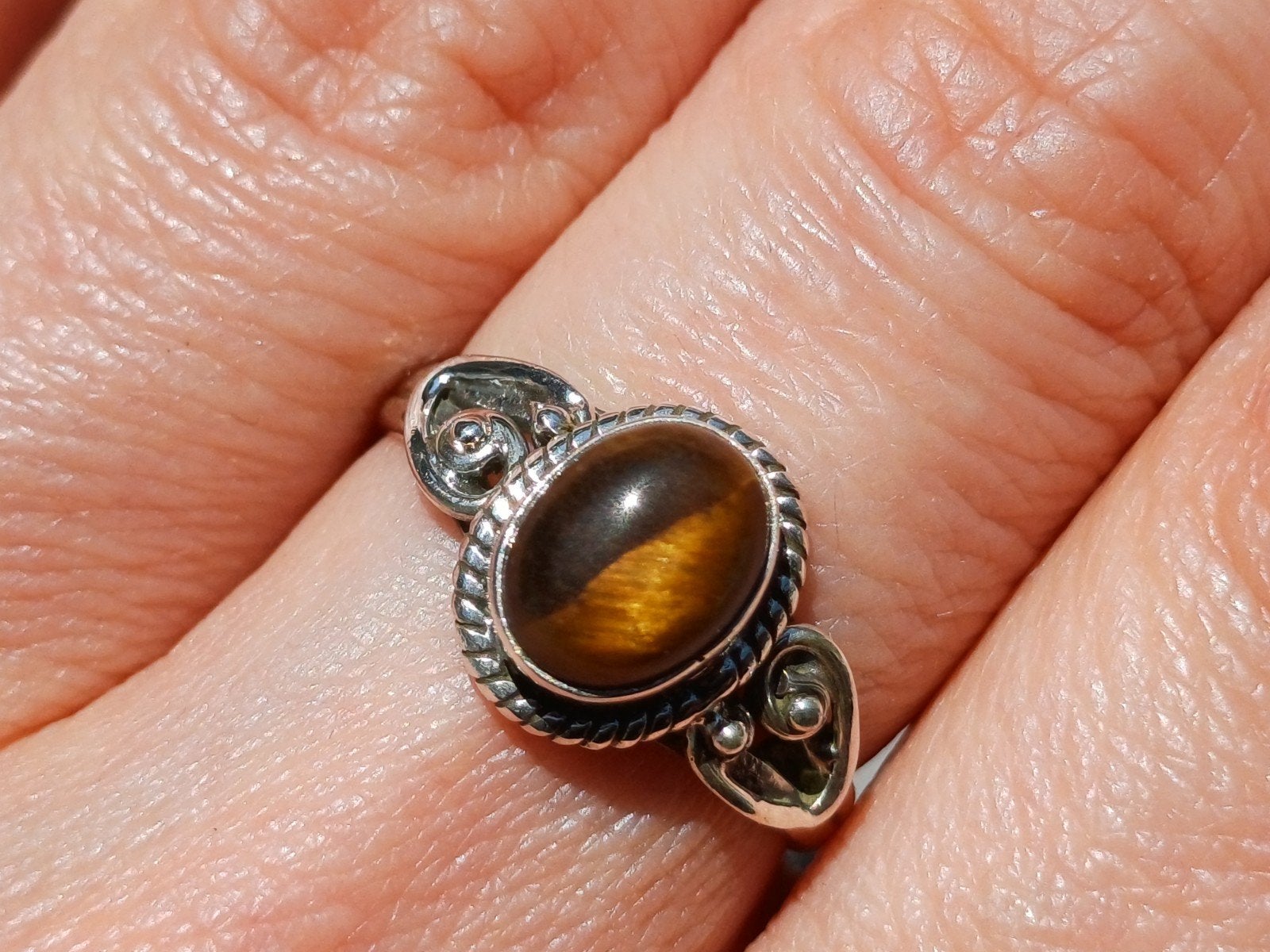 Vanoli 925 zilveren ring met tijgeroog maat 17,25, Daiva1973@hotmail.com, Vanoli, Bruin, Amsterdam