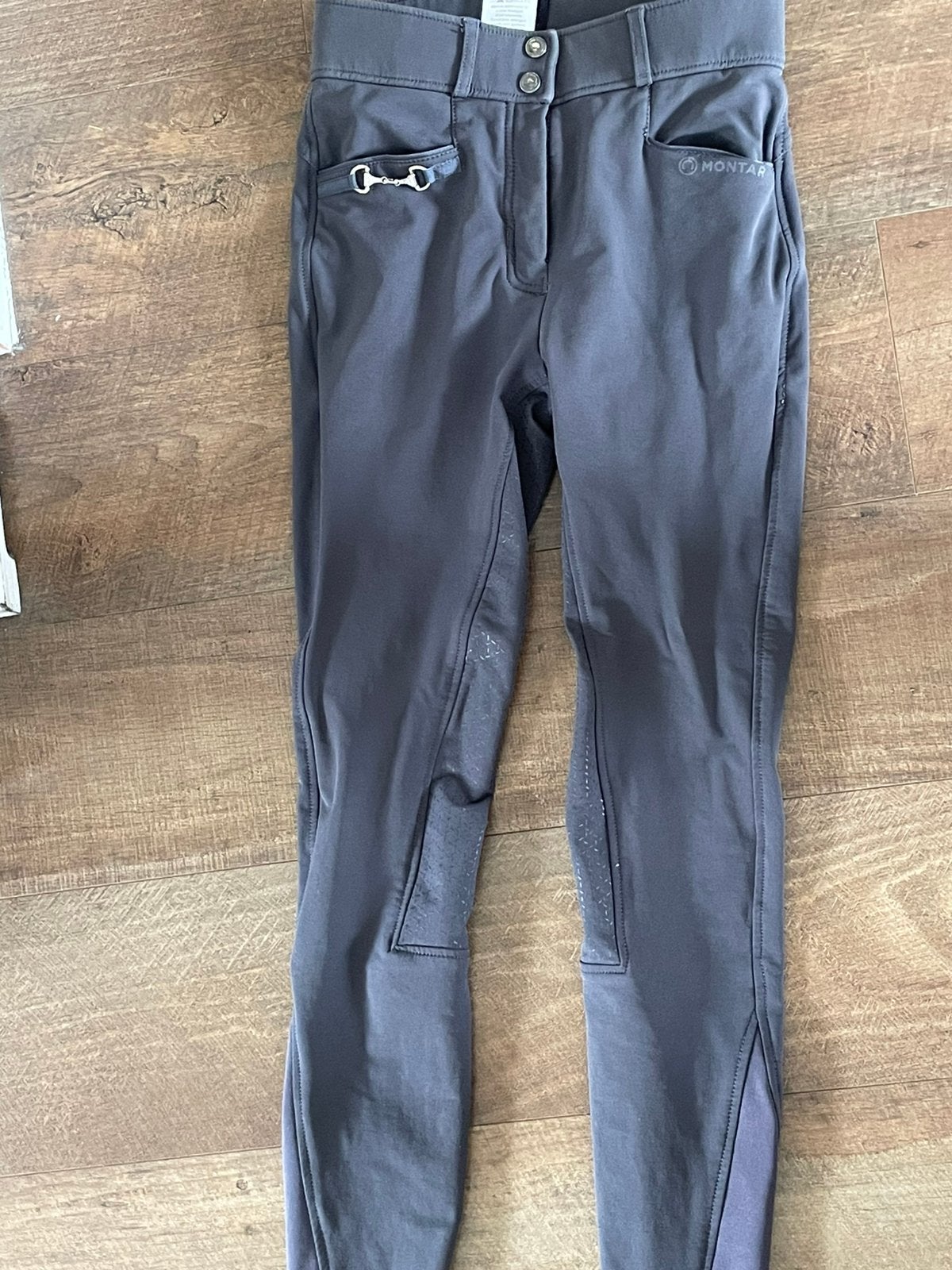 Donkergrijs montar rijbroek maat 36, Dieren en Toebehoren, Paardrijkleding, Dressuur, Zo goed als nieuw, Grijs, Montar