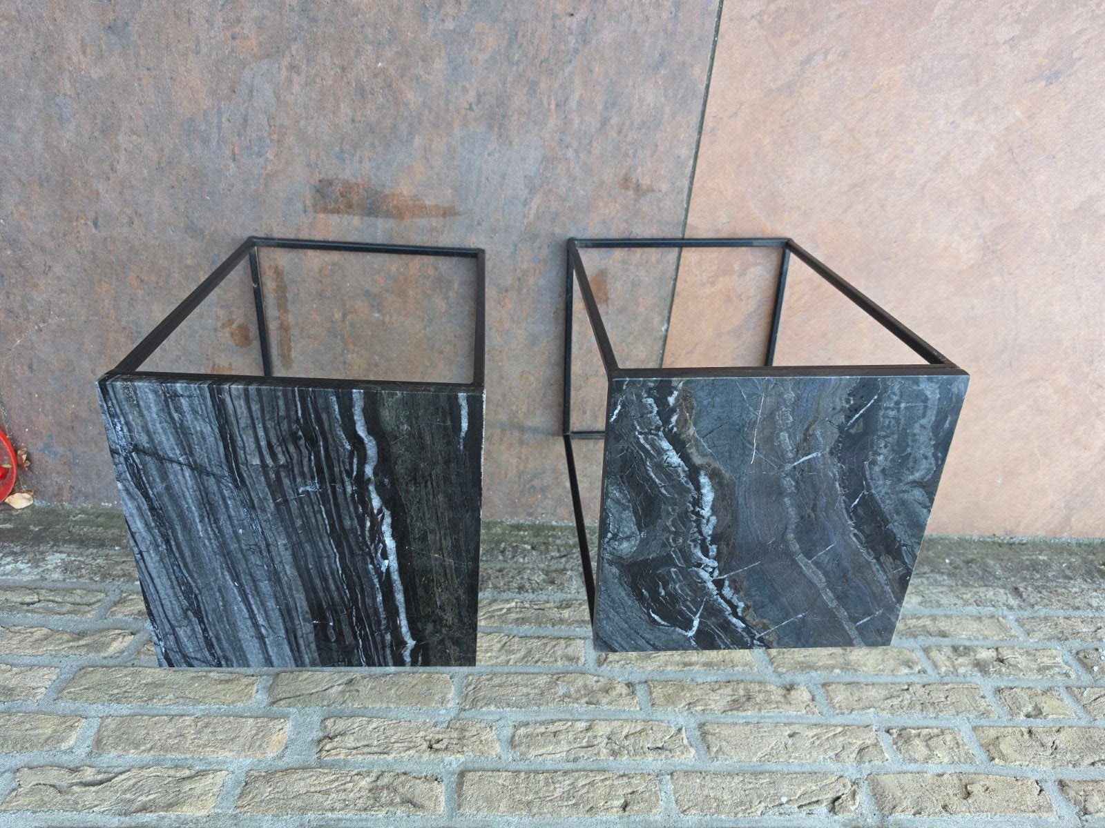 5 marmeren bijzettafels, Huis en Inrichting, Ophalen, Minder dan 55 cm, Vierkant, Zo goed als nieuw