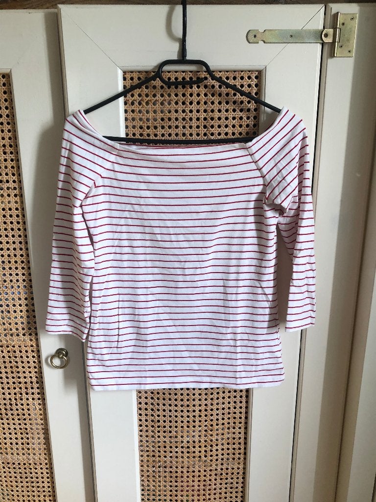 Zalando off-shouldertop wit/rood gestreept (Maat S), Zalando, Ophalen of Verzenden, Lange mouw, Maat 36 (S)