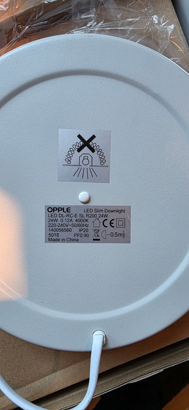 OPPLE LED Slim Downlight R200 24W 4000K, Metaal, Wit, Overige merken, Nieuw