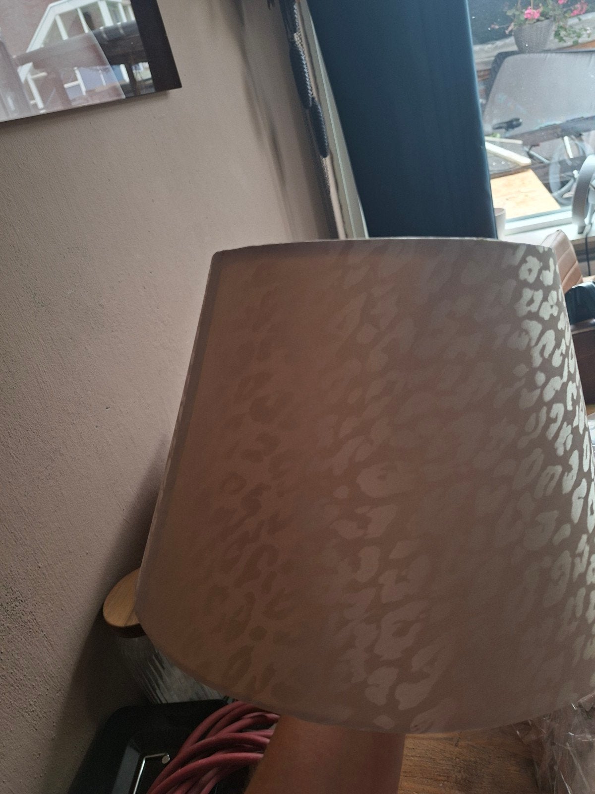 Stijlvolle lampenkap met luipaardprint, Overige typen, Beige, Rond, Ophalen of Verzenden