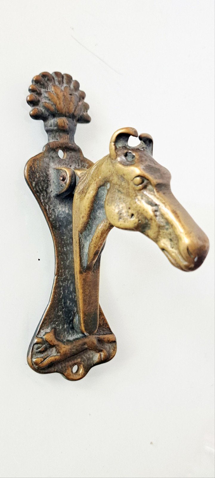 Antieke bronzen paardenkop deurklopper, Ophalen of Verzenden