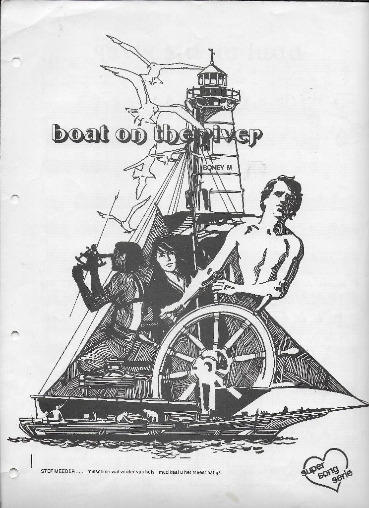 Bo1602 bladmuziek boney m -- boat on the river, Muziek en Instrumenten, Gebruikt, Klassiek, Ophalen of Verzenden, Keyboard