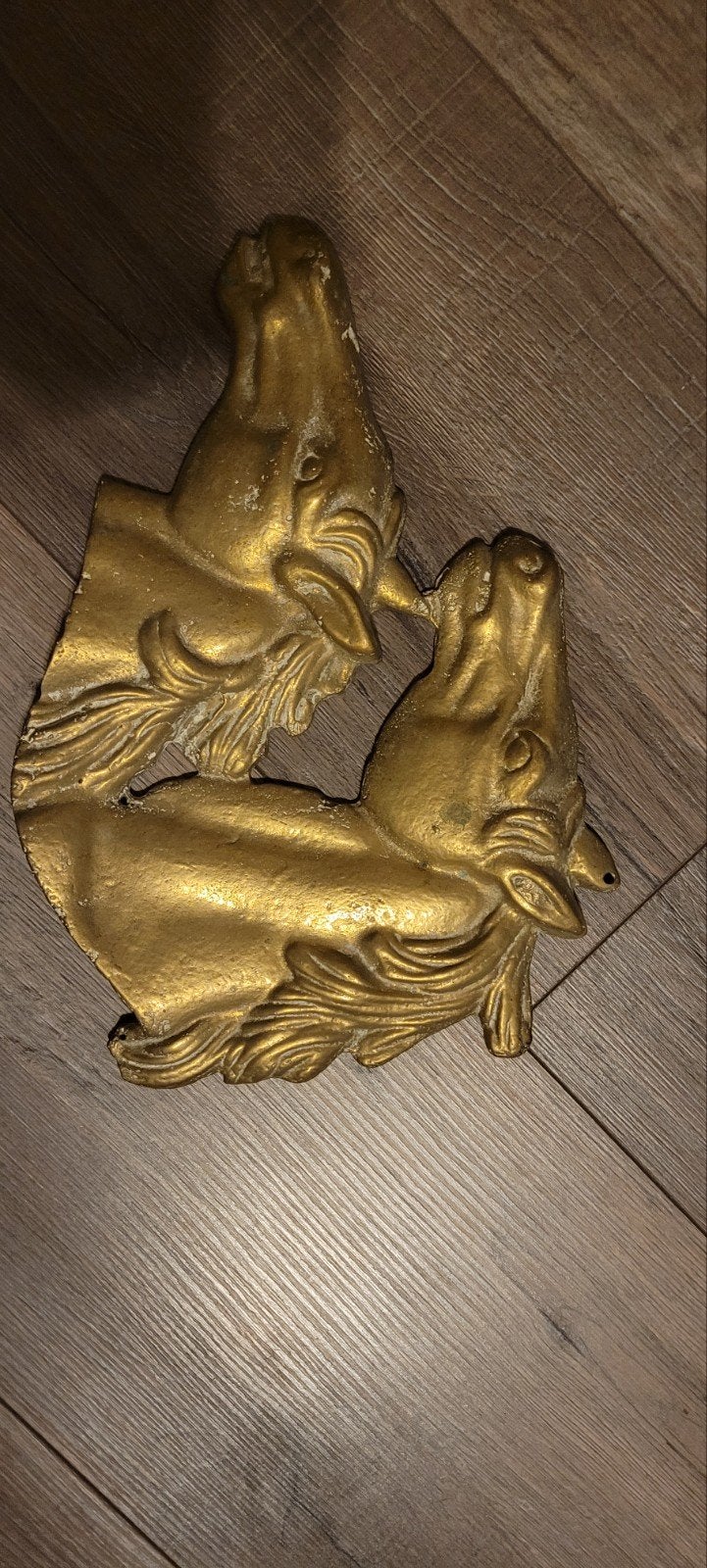 Gouden paardenhoofden wanddecoratie, Ophalen of Verzenden