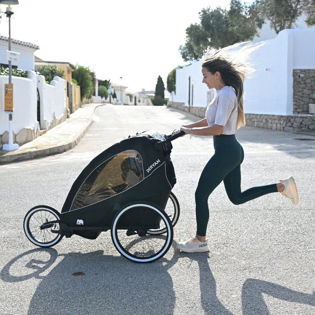 Deryan Luxe Fietskar - Hardloopkinderwagen - 2 persoons, Fietsen en Brommers, Fietsaccessoires | Aanhangers en Karren, Deryan