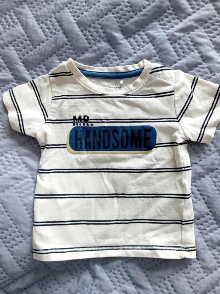 T-shirt prenatal . Mr Handsome. maat 56 katoen en elastan, Kinderen en Baby's, Babykleding | Maat 56, Ophalen of Verzenden, Zo goed als nieuw