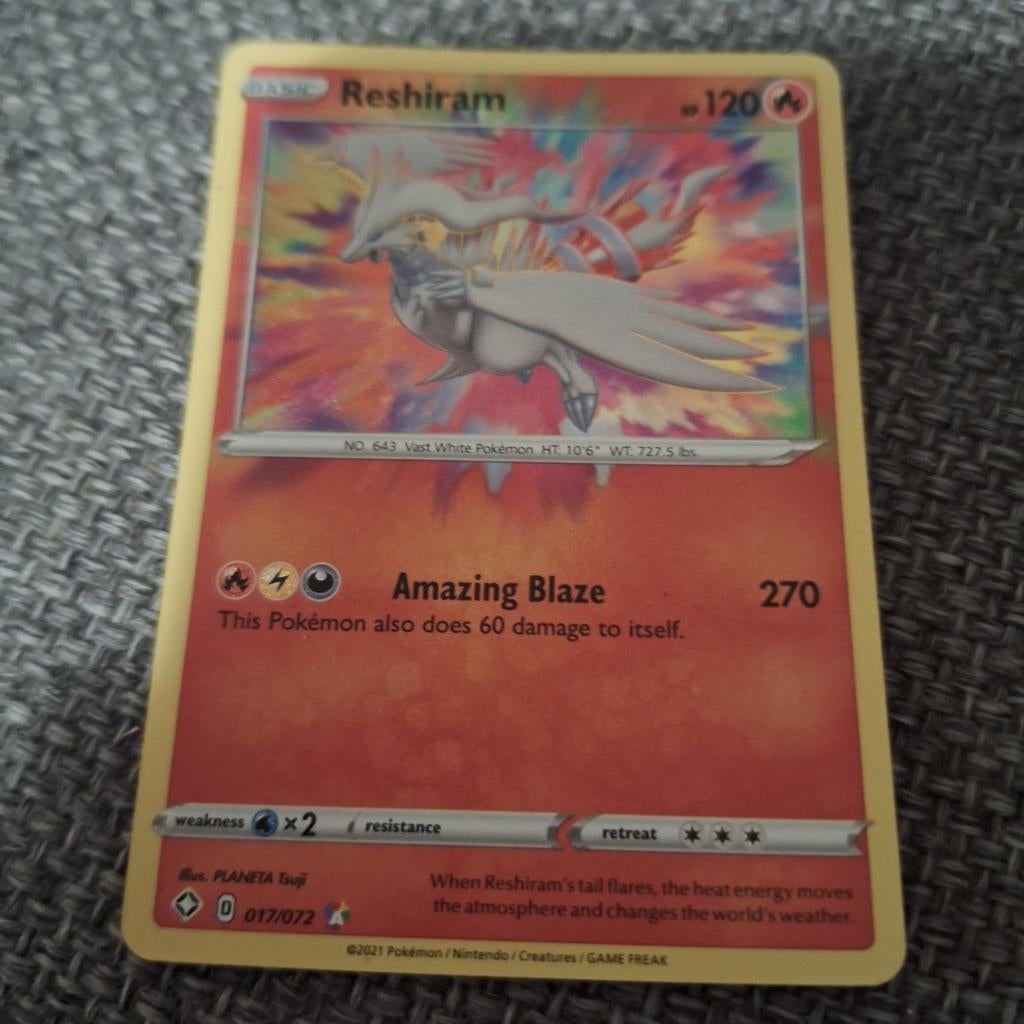 Reshiram 2, Ophalen of Verzenden, Zo goed als nieuw, Losse kaart, Foil