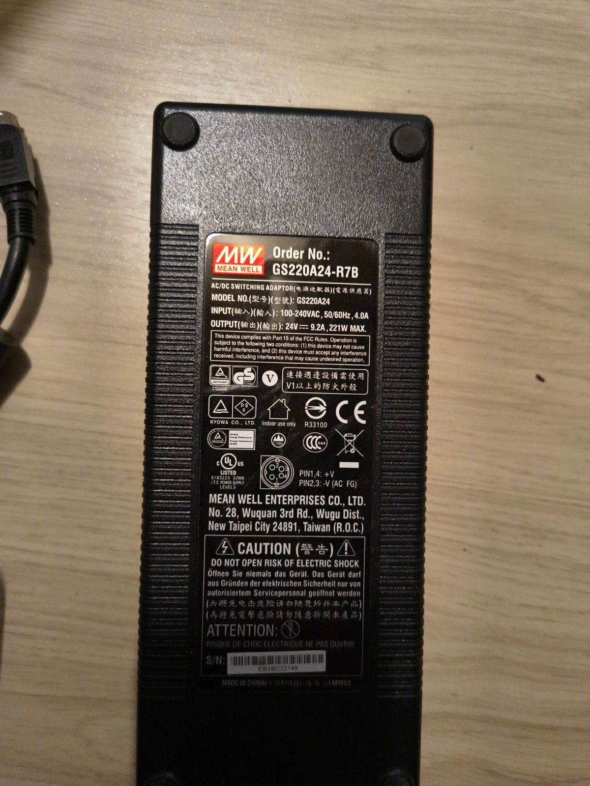 Mean well voeding  24v 10a 221w, Ophalen of Verzenden, Gebruikt