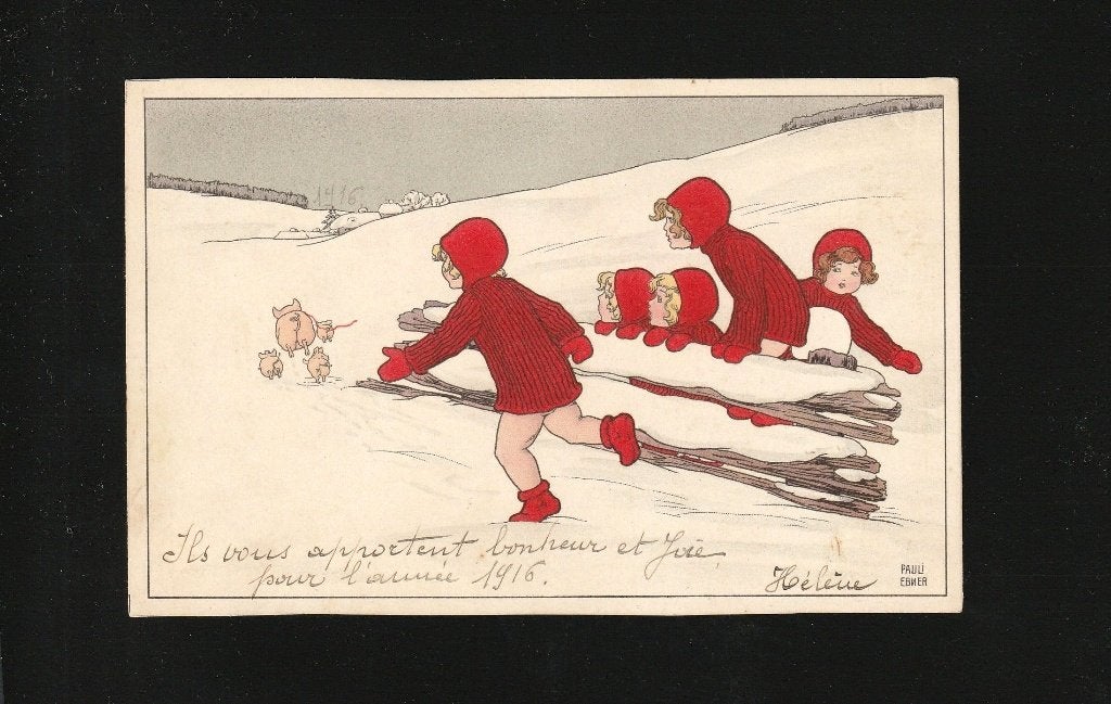 Pauli Ebner kinderen varkentjes V10, Ophalen of Verzenden, 1920 tot 1940, Gelopen, Kinderen
