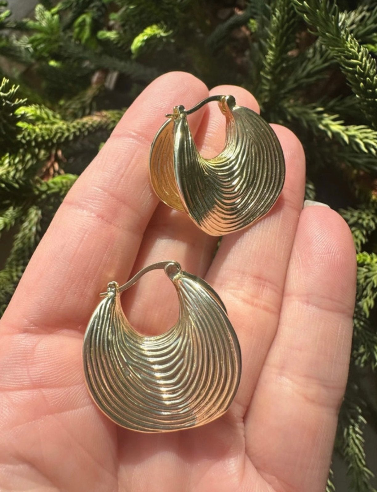 Sézane oorbellen gold shell, Overige materialen, Hangers, Verzenden, Zo goed als nieuw