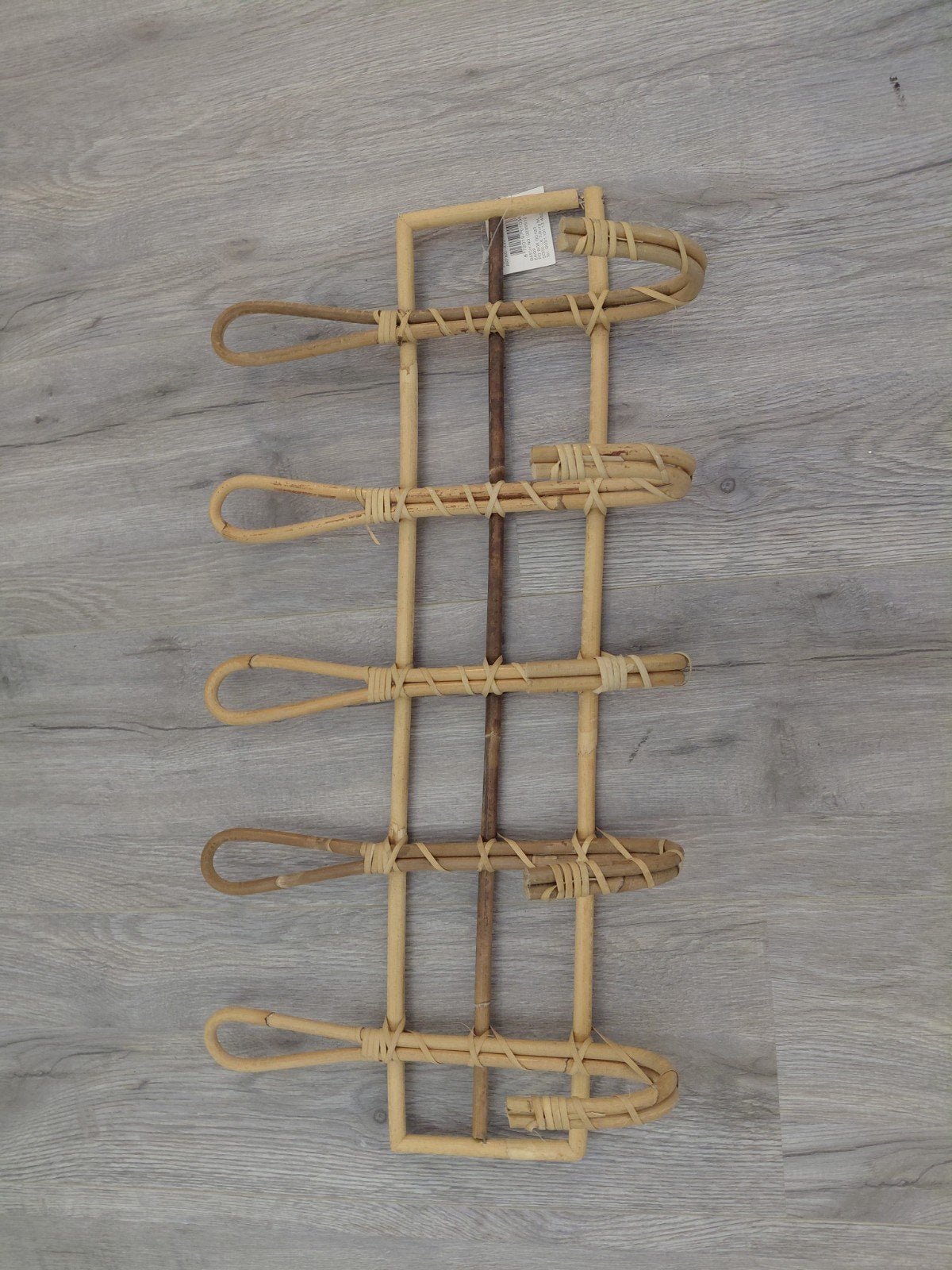 Rotan wandrek met 5 haken - Natuurlijke uitstraling, Boho, Ophalen of Verzenden, Zo goed als nieuw, Natuurlijk materiaal