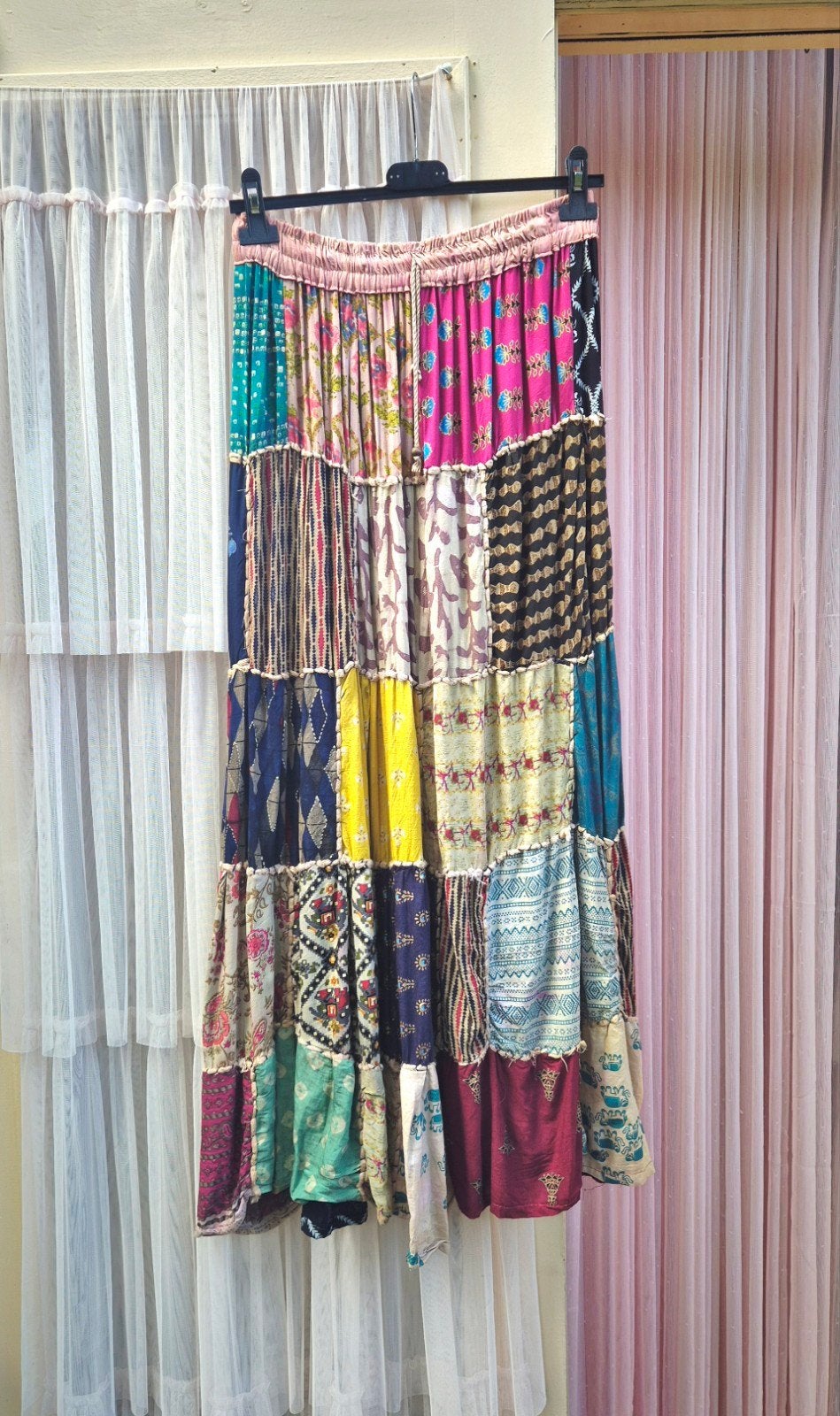 India patchwork lange hippie ibiza rok maxi rok S M L XL, Kleding | Dames, Maat 38/40 (M), Boutique, Blauw, Ophalen of Verzenden