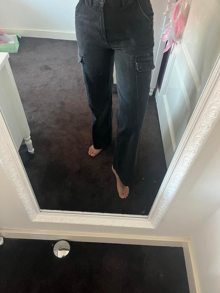 Cup of Joe Zwarte Wide Leg Jeans - Maat 24, Zwart, Ophalen of Verzenden, Zo goed als nieuw, Maat 34 (XS) of kleiner
