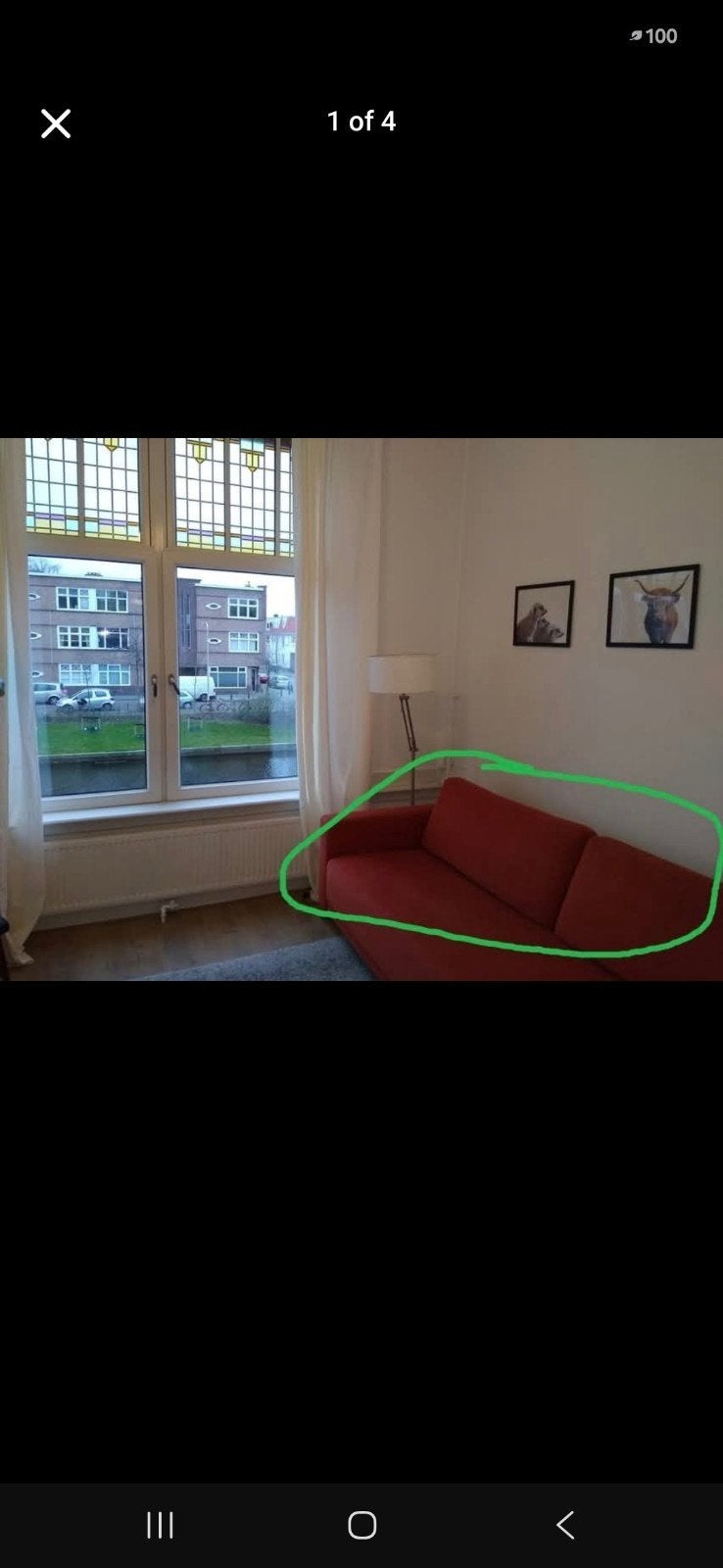 Rolf Benz rode bank sofa - free, Ophalen, Driepersoons, 75 tot 100 cm, Zo goed als nieuw