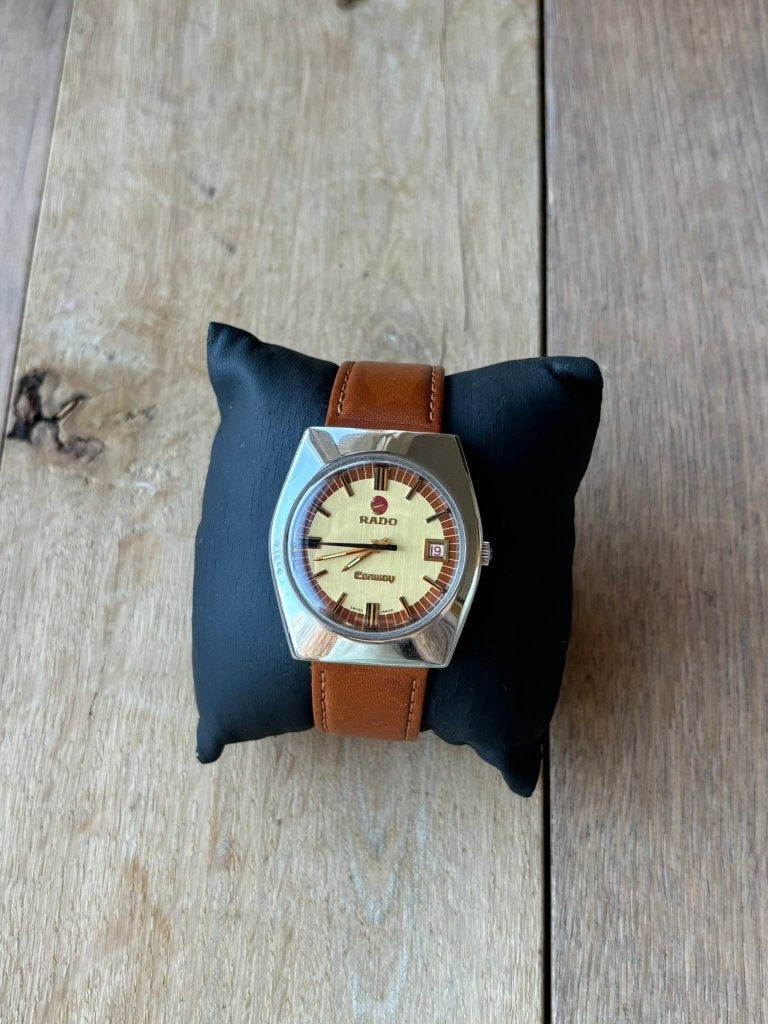 Rado Conway Automatic – Vintage horloge jaren '70, Sieraden, Tassen en Uiterlijk, Horloges | Antiek, Overige merken, Staal, Met bandje