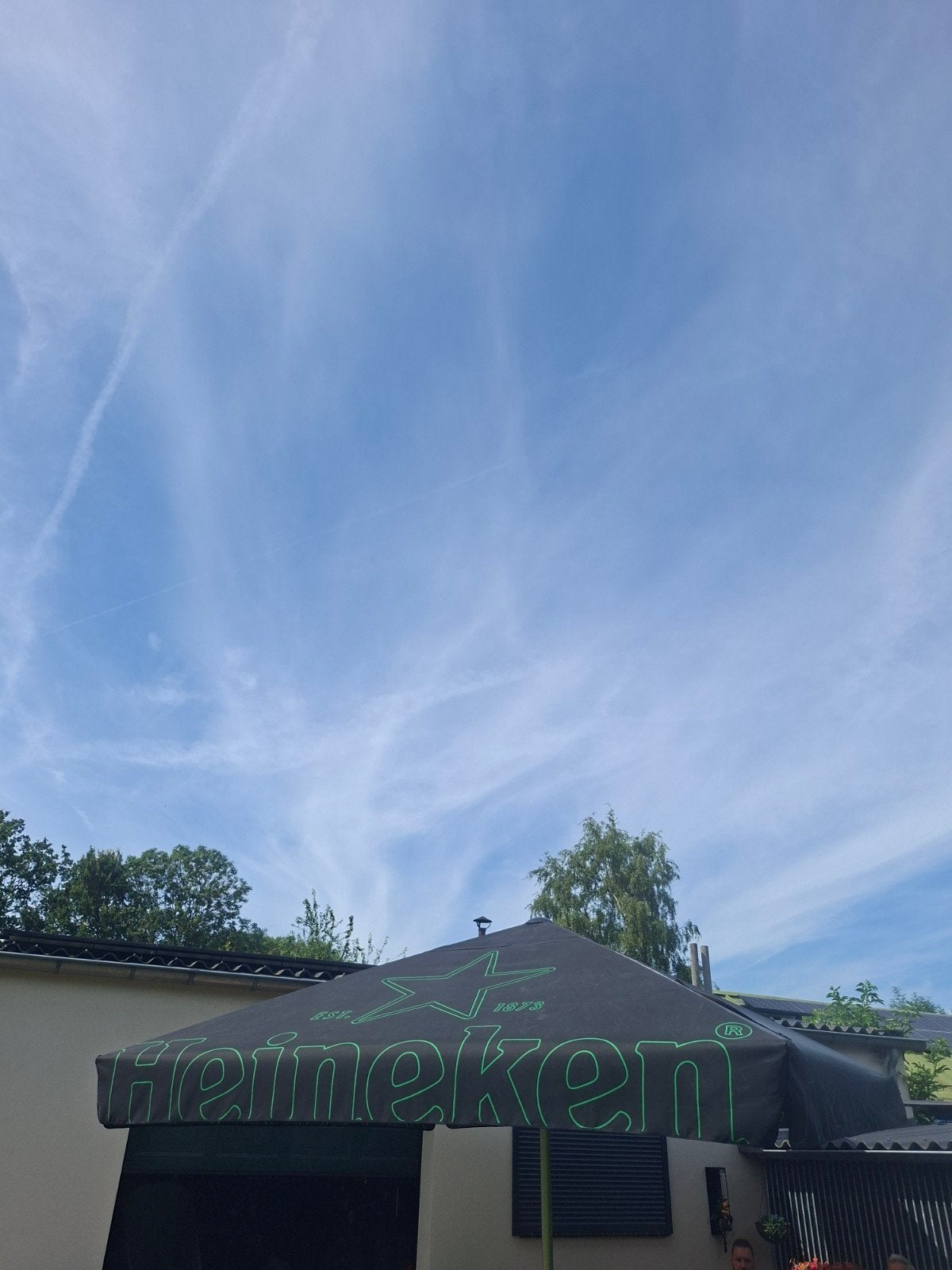 Heineken Parasol - Grote Zwarte Parasol, Ophalen of Verzenden, Gebruikt, 2 tot 3 meter, Stokparasol