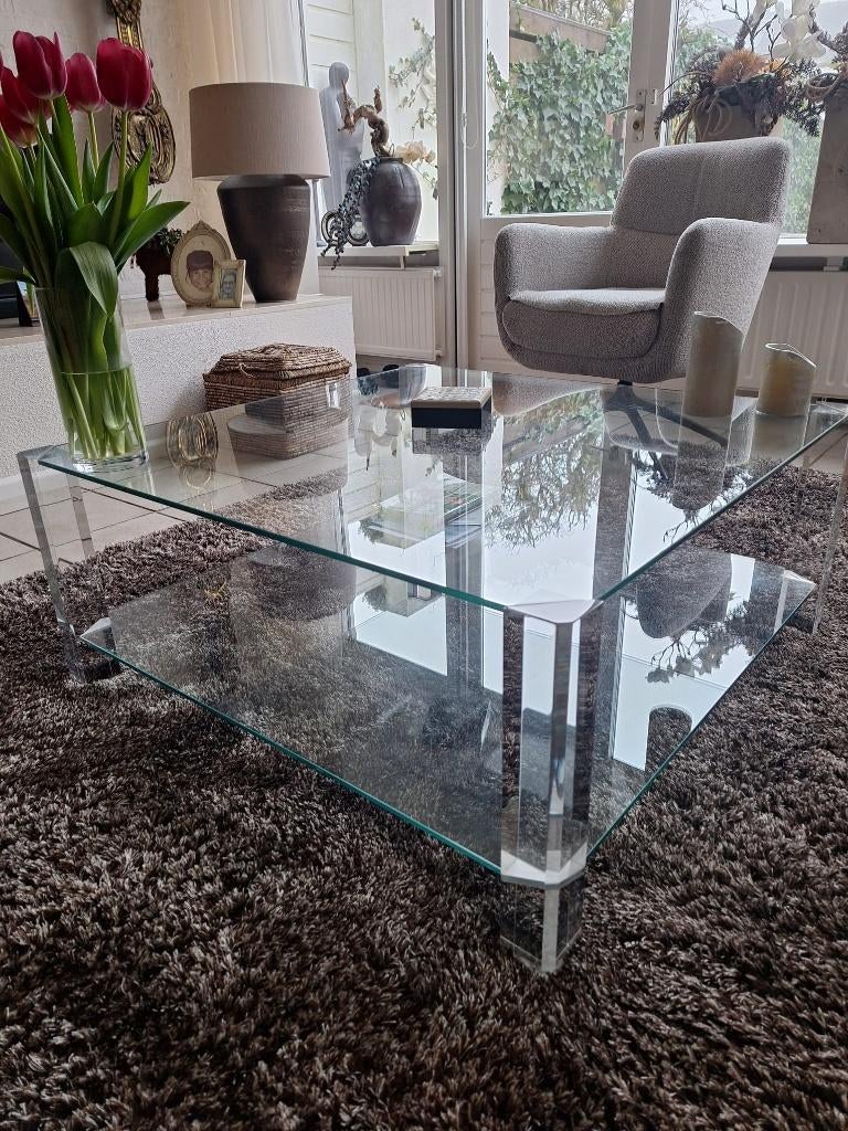 Salon tafel, Huis en Inrichting, Tafels | Salontafels, Ophalen, Strak, Gebruikt, 100 tot 150 cm