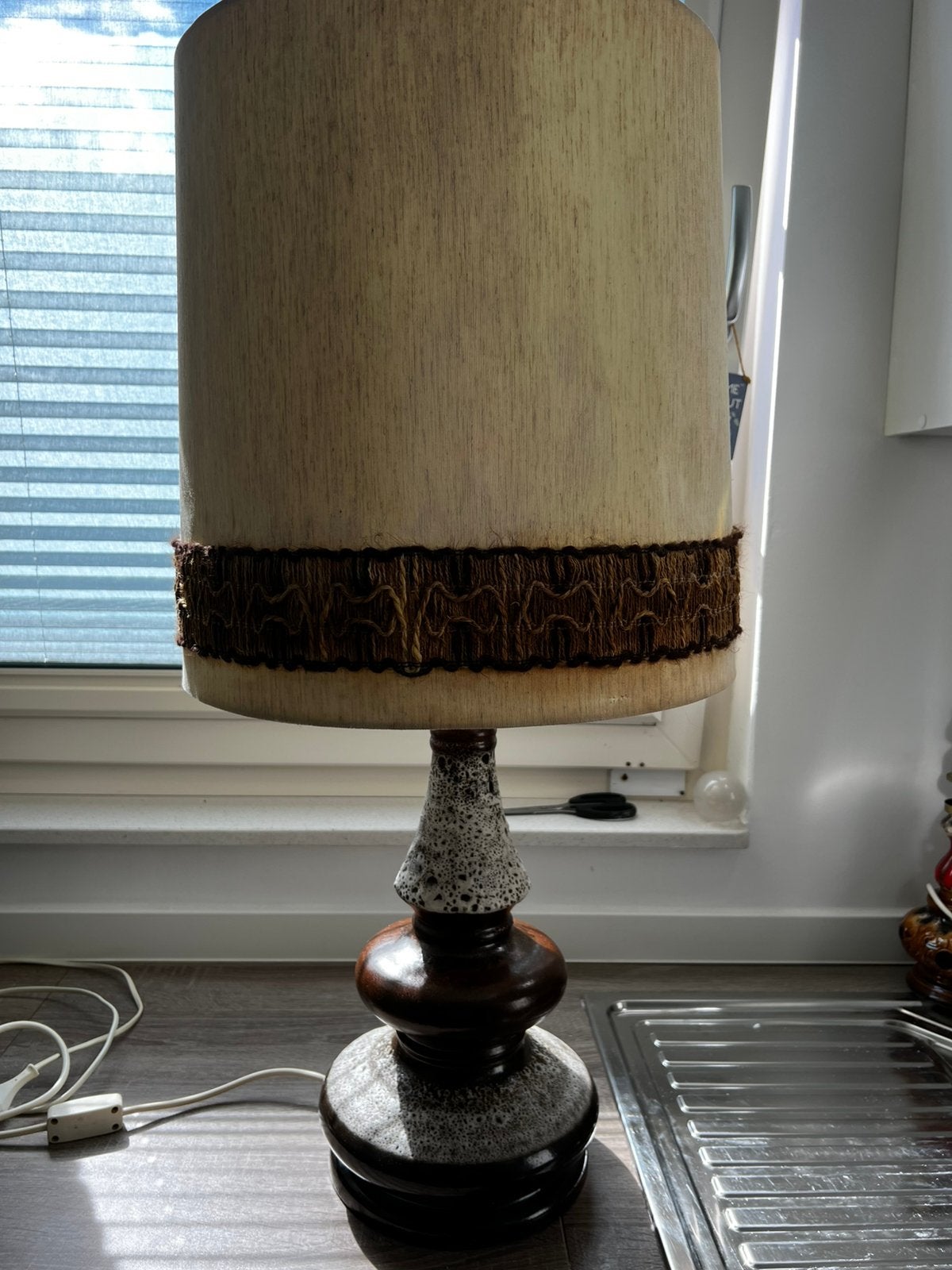 Vintage Hustadt keramische tafellamp West Germany Fat Lava, Gebruikt, Vintage, Keramiek, 80 cm