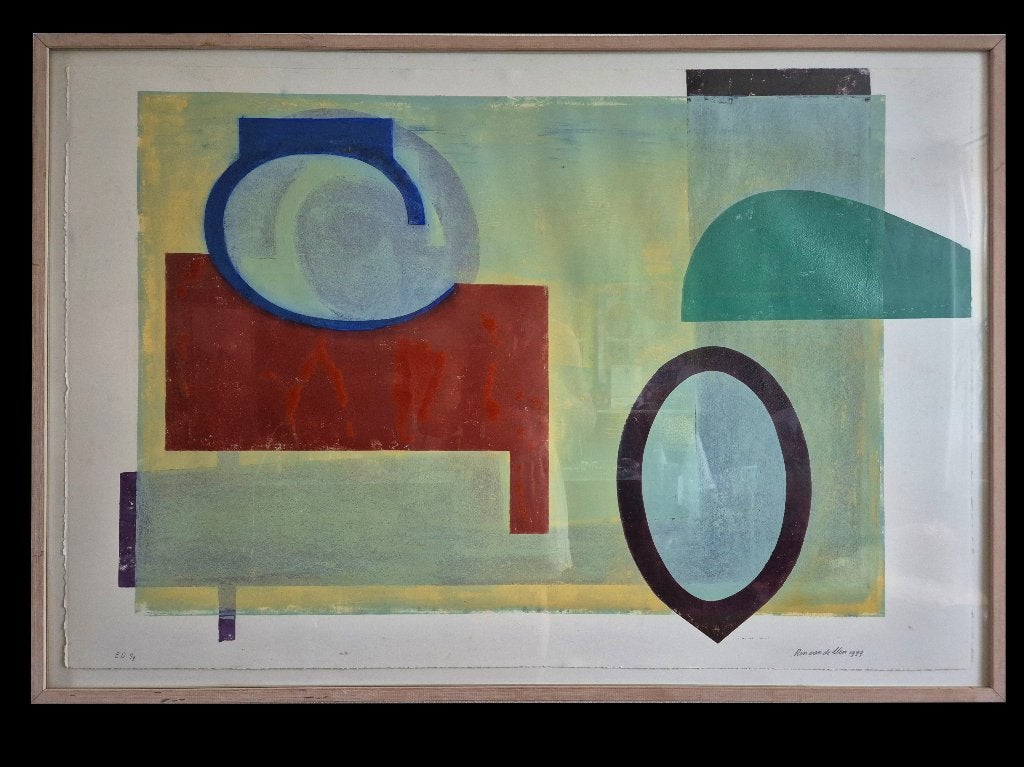 Schitterend Litho Ron van de Ven 1999 88 cm bij 129 cm, Antiek en Kunst, Ophalen, Ingelijst, Abstract