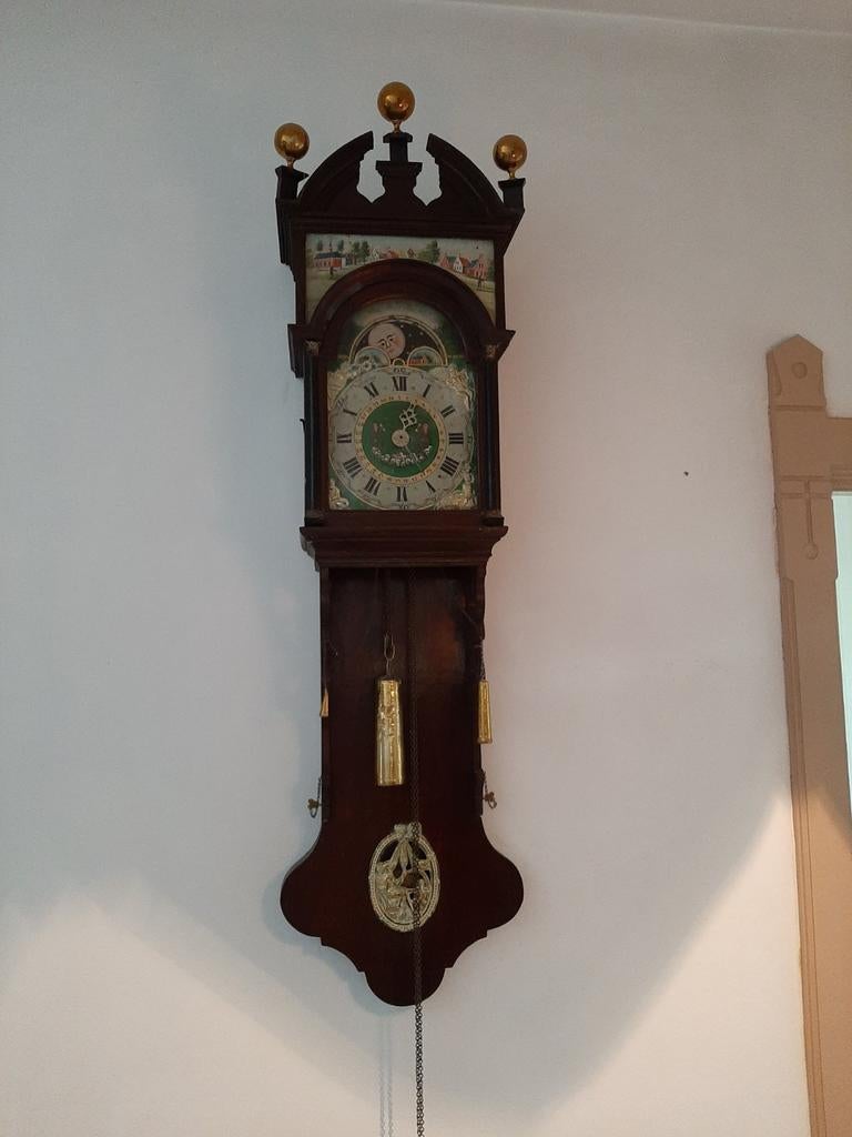 Antieke Groninger staartklok met dubbele kast, Antiek en Kunst, Antiek | Klokken, Ophalen