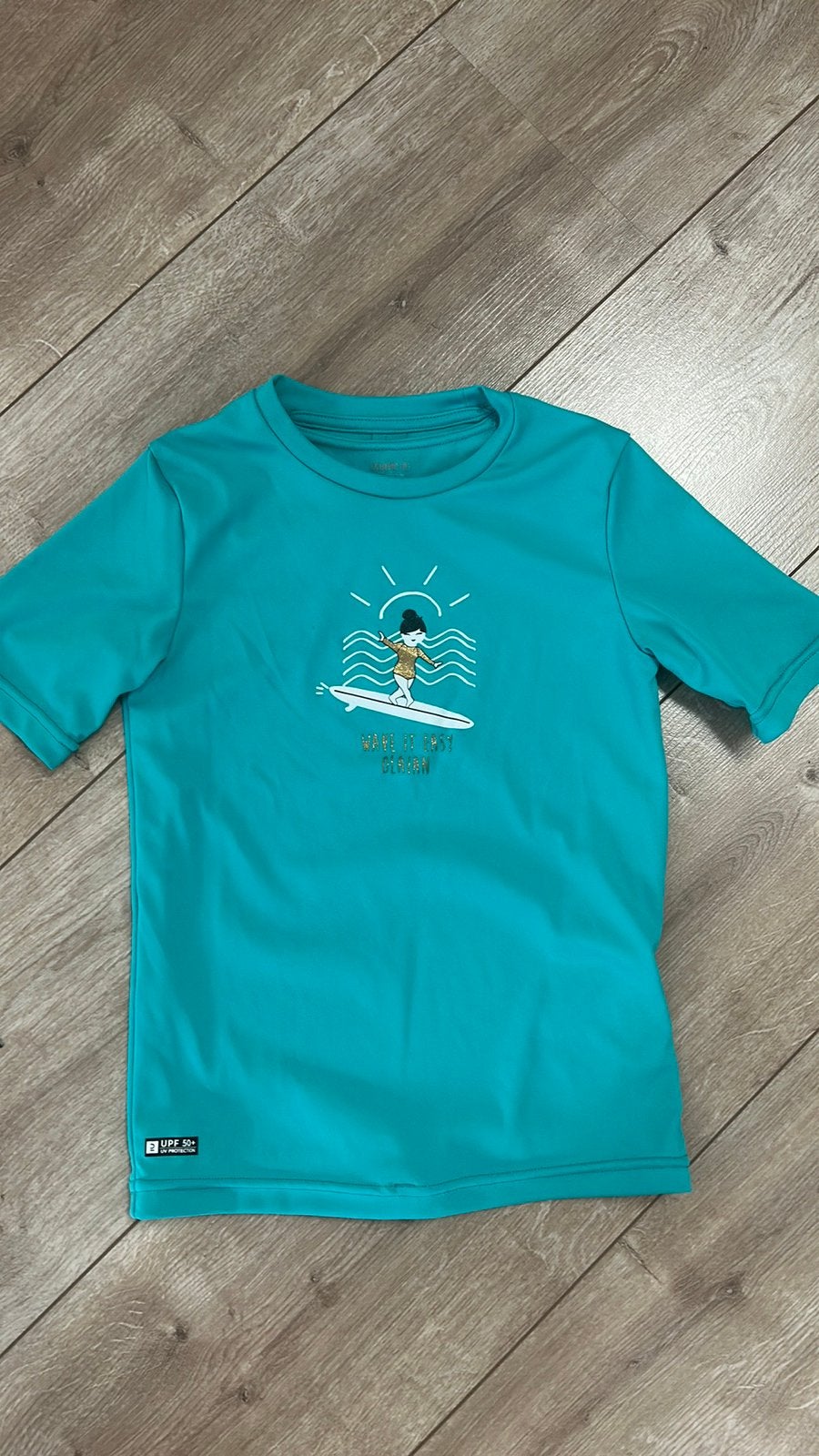 Decathlon UV shirt 116 groen strand zomer, Ophalen of Verzenden, Zo goed als nieuw, Jongen of Meisje