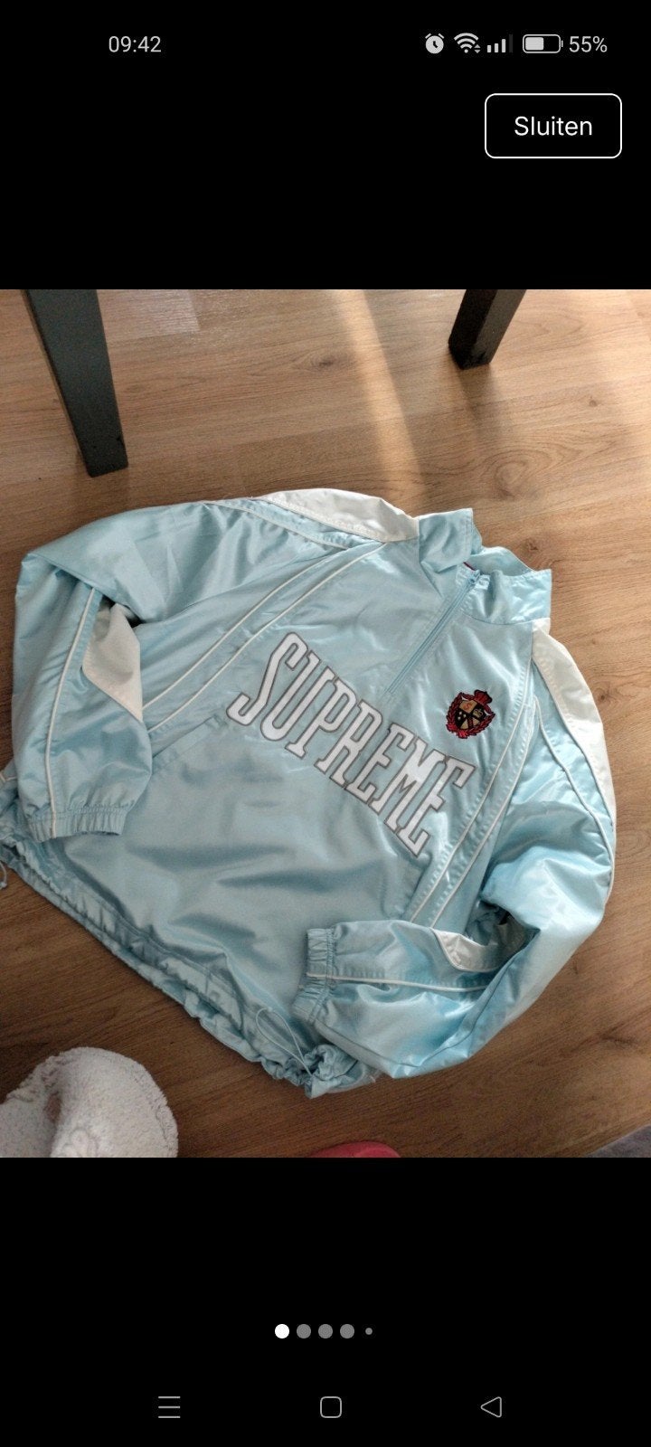 Nieuwe Supreme Satin Piping Pullover Lichtblauw, Blauw, Nieuw, Overige maten, Ophalen of Verzenden